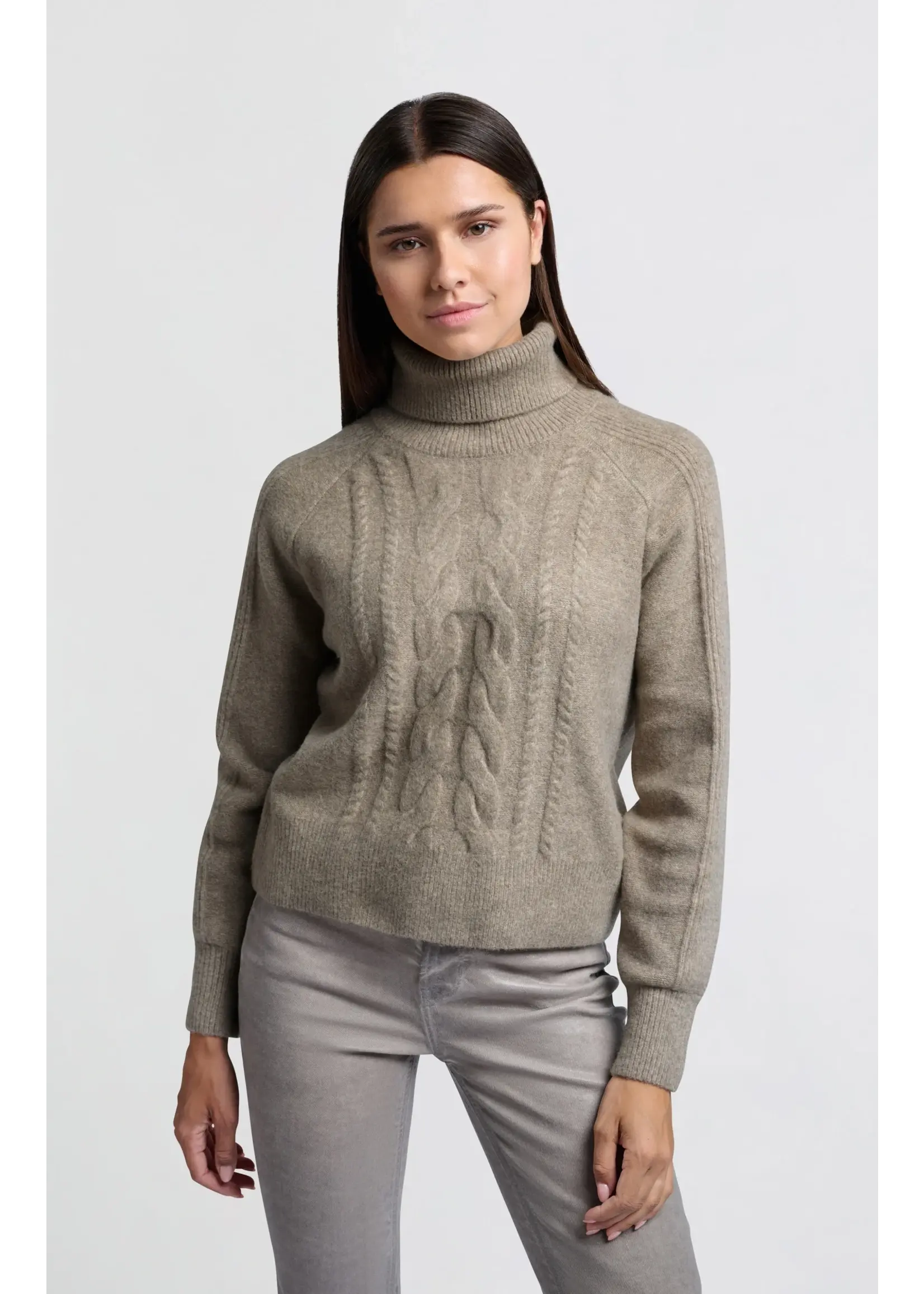 YAYA Yaya - Turtleneck Cable Sweater LS