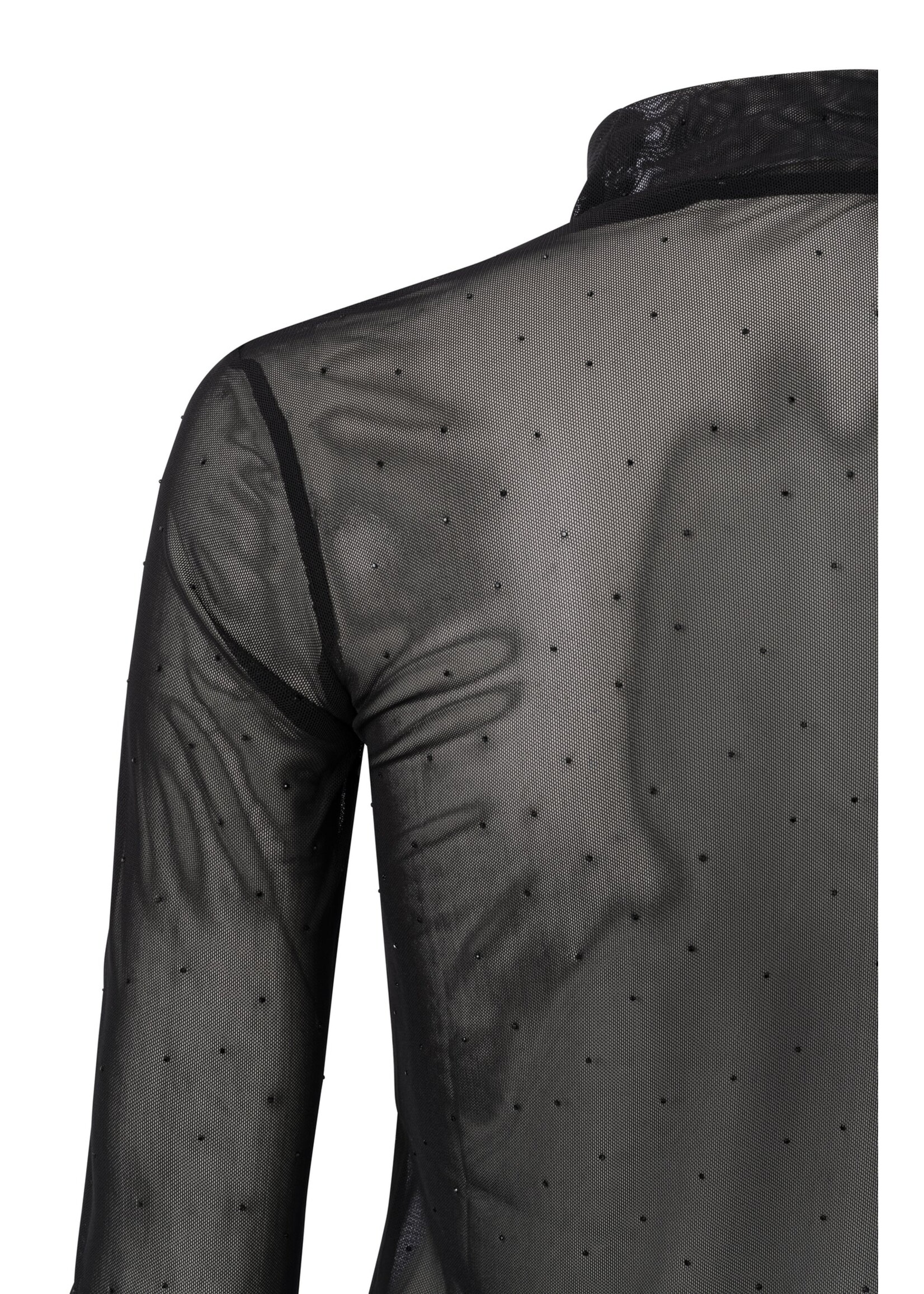 YAYA Yaya - High Neck Mesh Top with Rhinestones