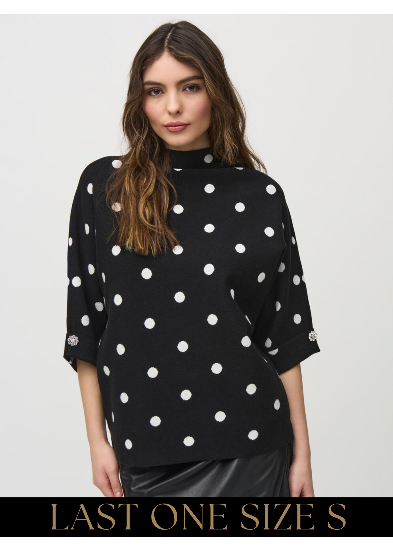 Joseph Ribkoff Joseph Ribkoff - Jacquard Sweater Dot Print Top 244936