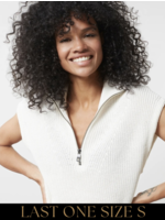 YAYA Yaya - Sweater with rib detail and wide collar with zipper placket