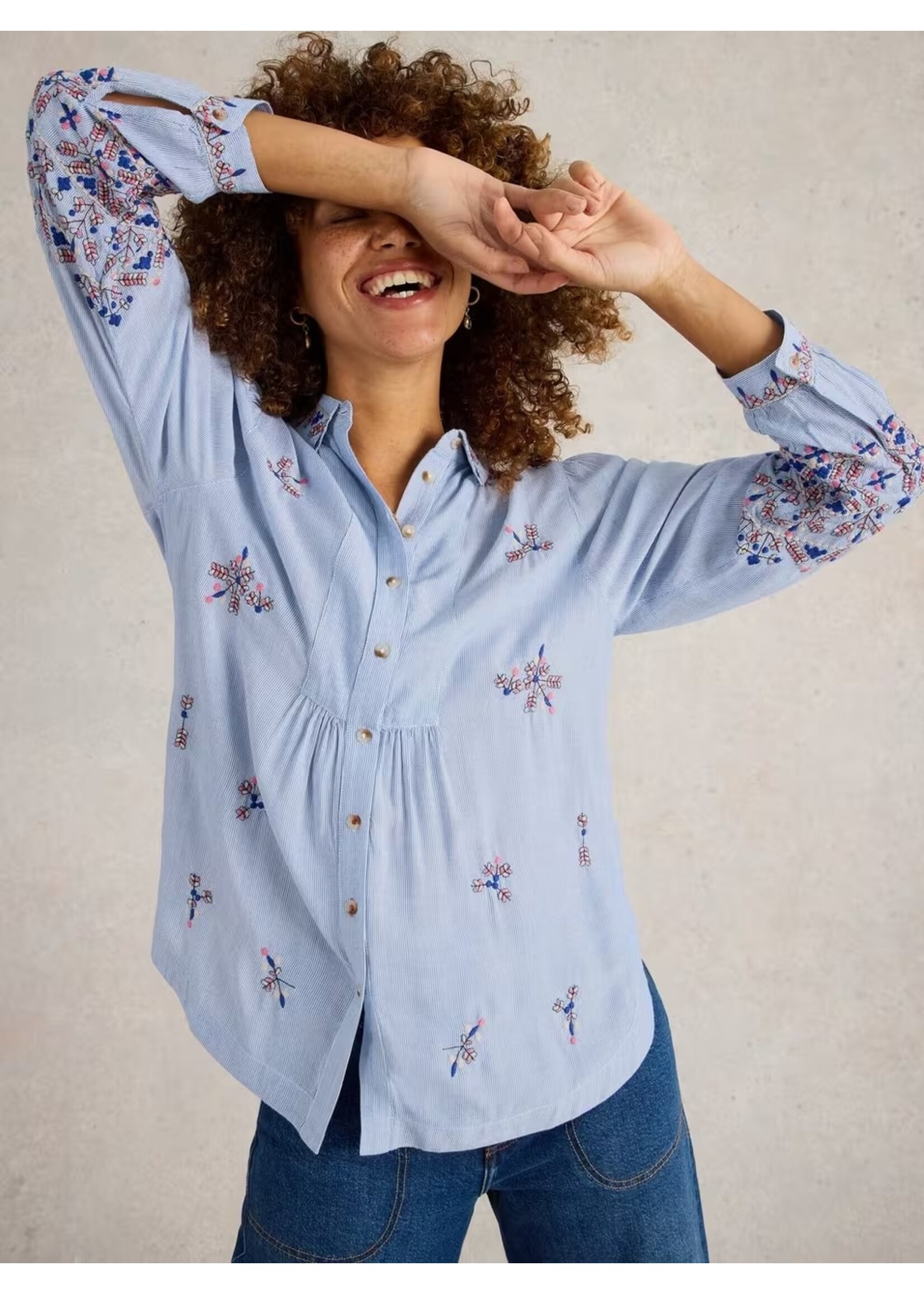 White Stuff Femme White Stuff - Geri Embroidered Shirt