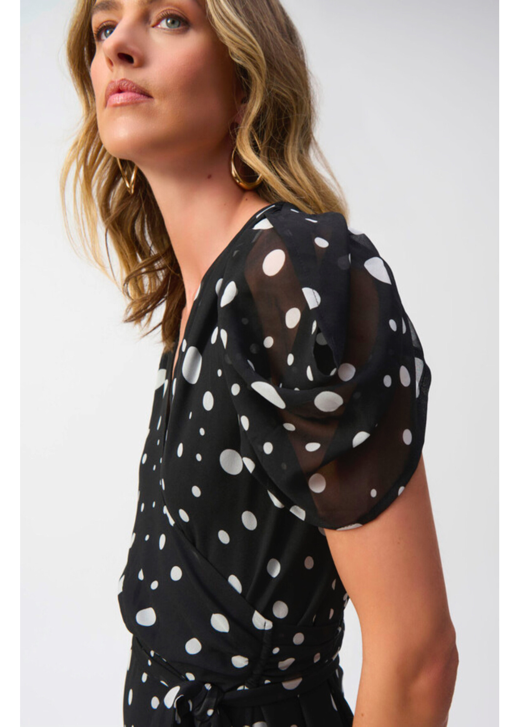Joseph Ribkoff Joseph Ribkoff - V-Neck Polka Dot Midi Dress | 251907