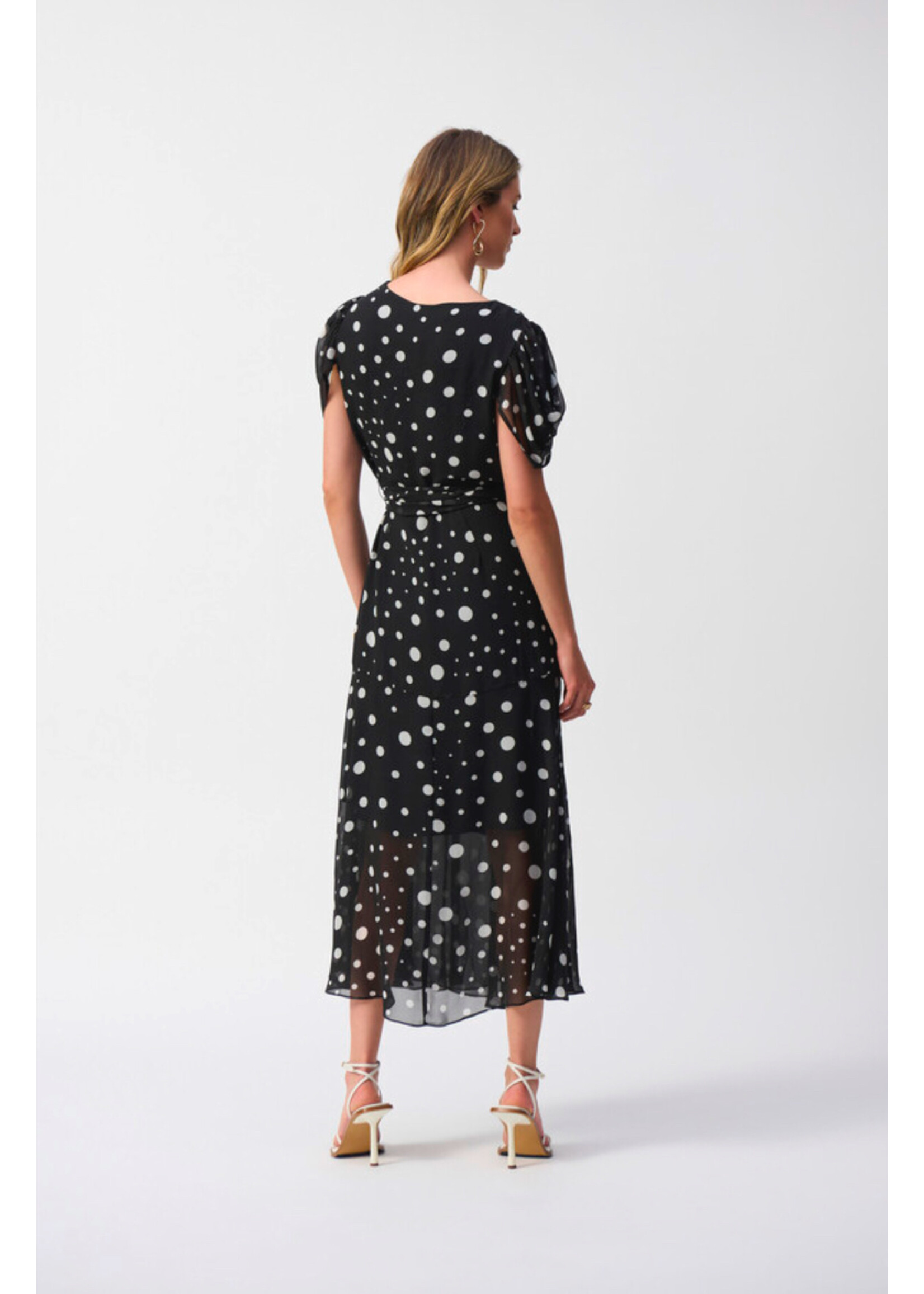 Joseph Ribkoff Joseph Ribkoff - V-Neck Polka Dot Midi Dress | 251907