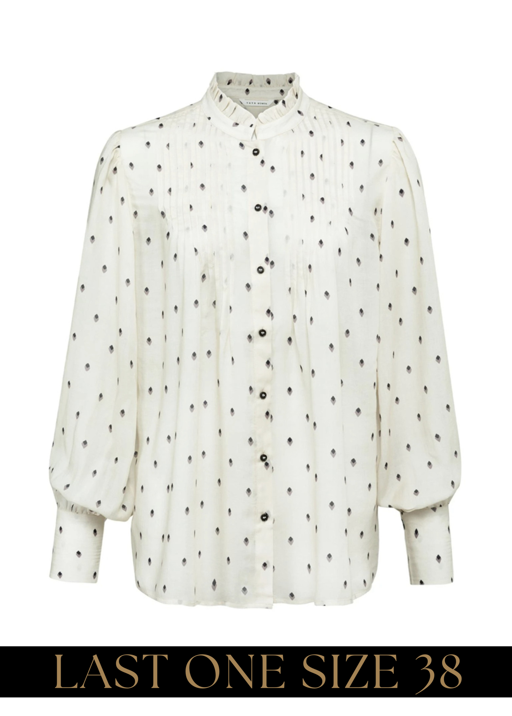 YAYA YAYA - Printed Button Up Blouse with Volume Sleeve