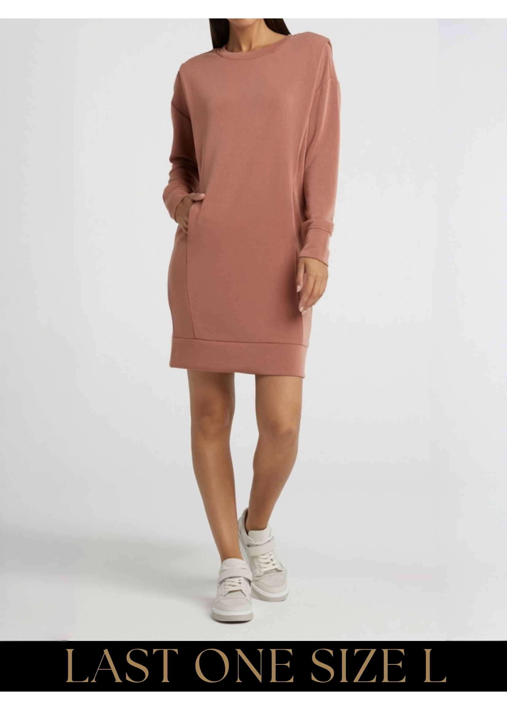 YAYA Yaya - Soft Jersey Dress with pleats on shoulder