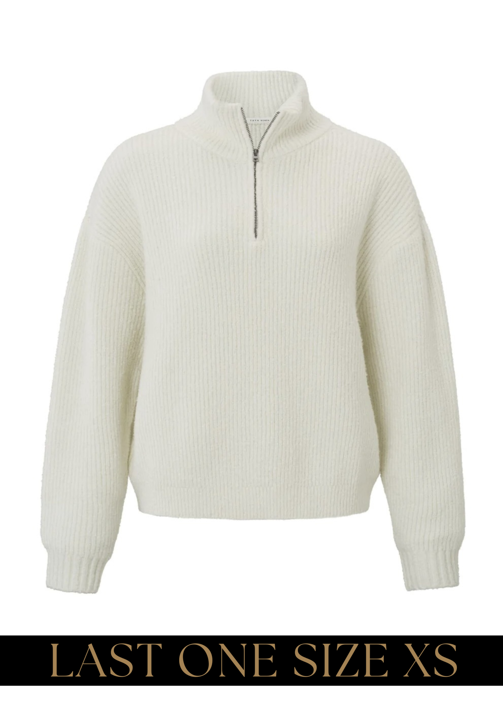 YAYA Yaya - Sweater with Collar and Zipper