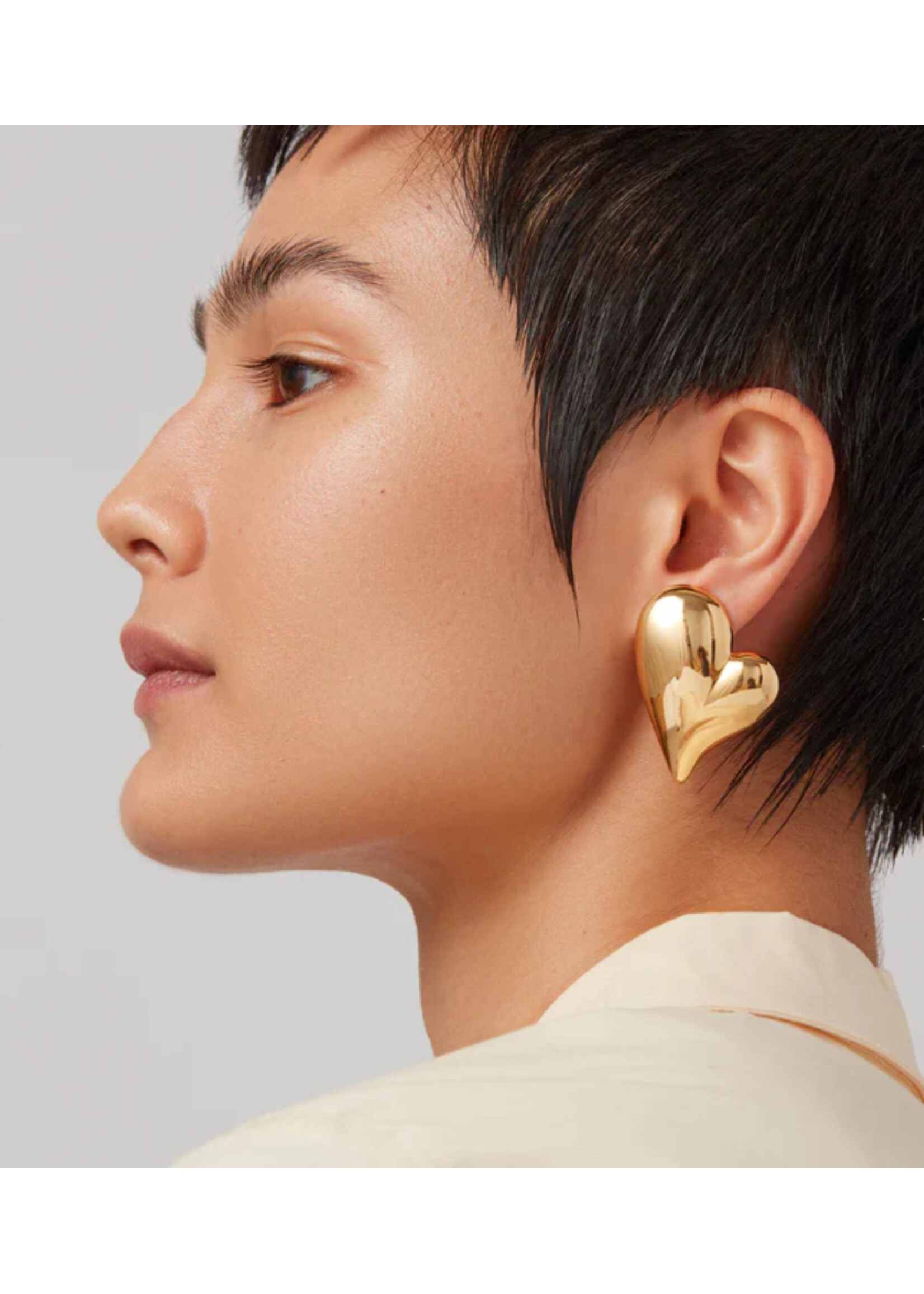 Jenny Bird Jenny Bird - Mega Art Heart Button Earrings
