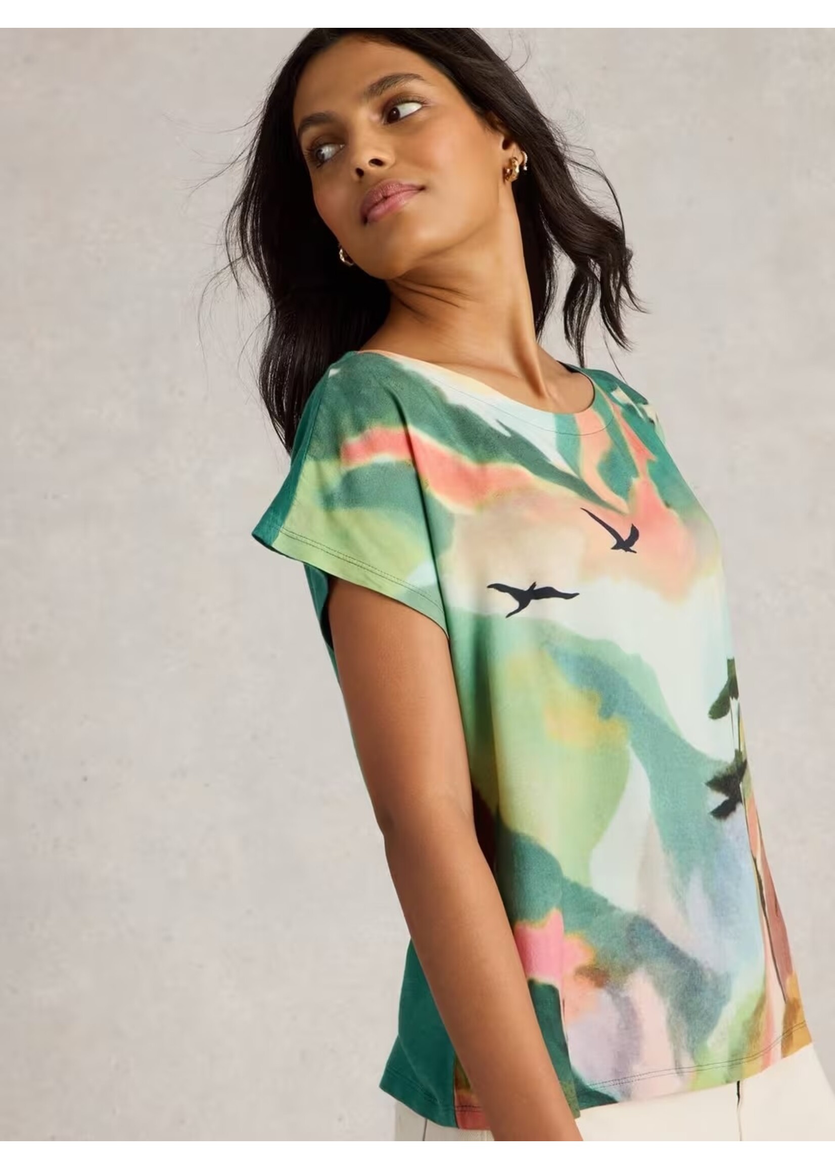 White Stuff Femme White Stuff - Canyon Woven Mix Tee