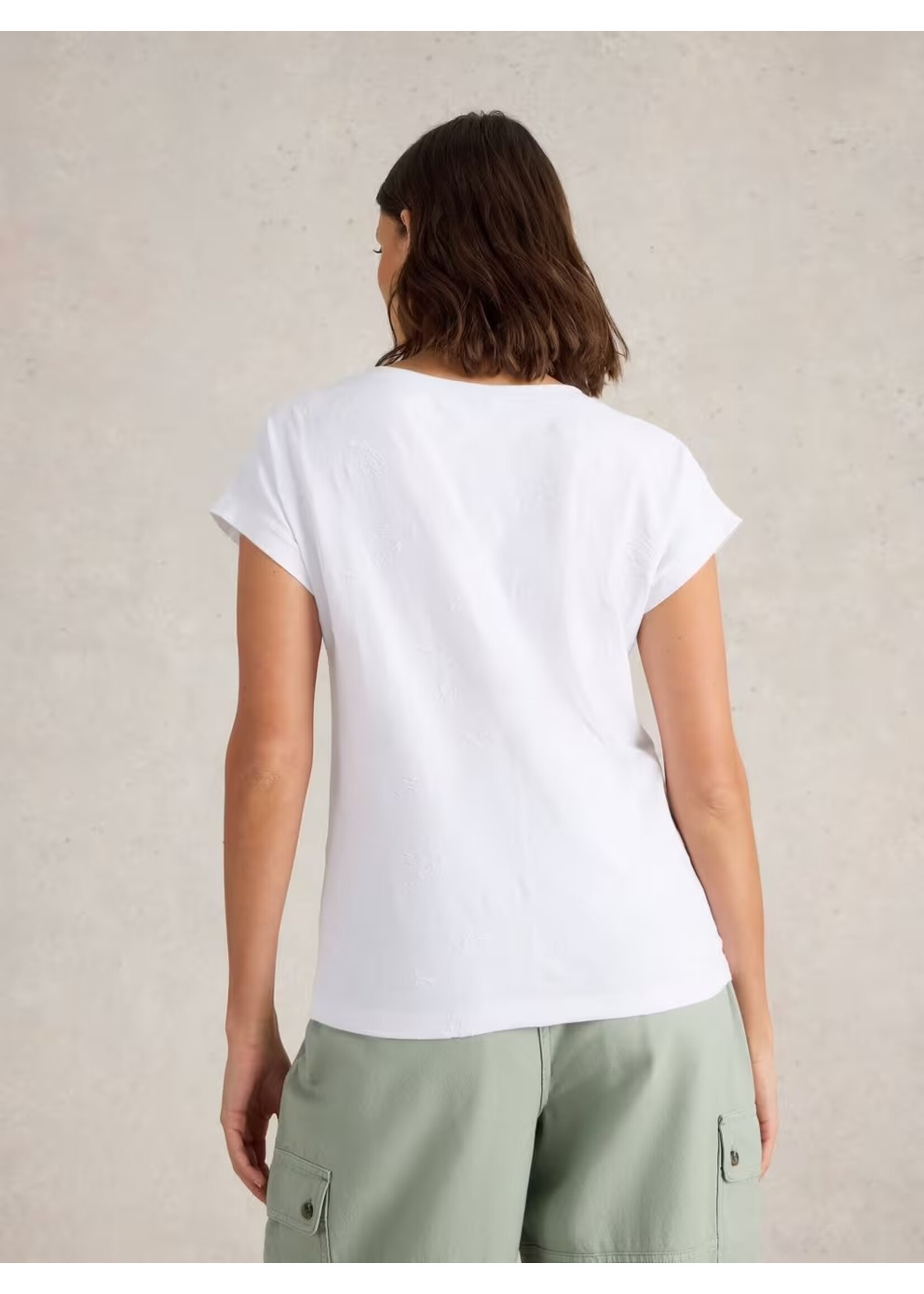 White Stuff Femme White Stuff - Nelly Notch Embroidered Tee
