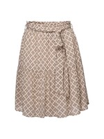 YAYA Yaya - Printed Mini Skirt with smocked waist in cotton