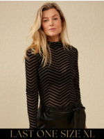 YAYA YAYA - Velvet print mesh top