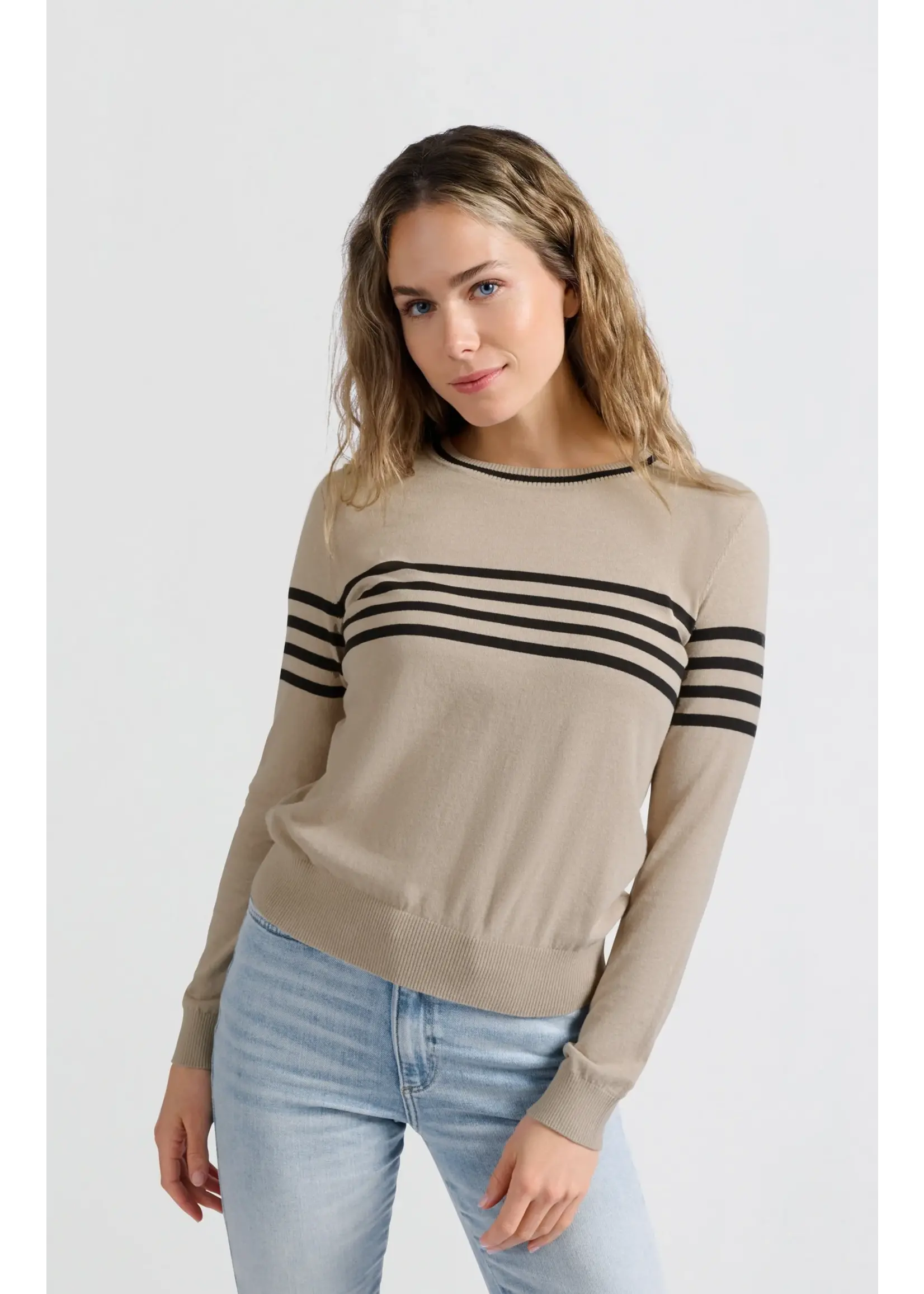 YAYA Yaya - Fine Knitted Stripe Sweater