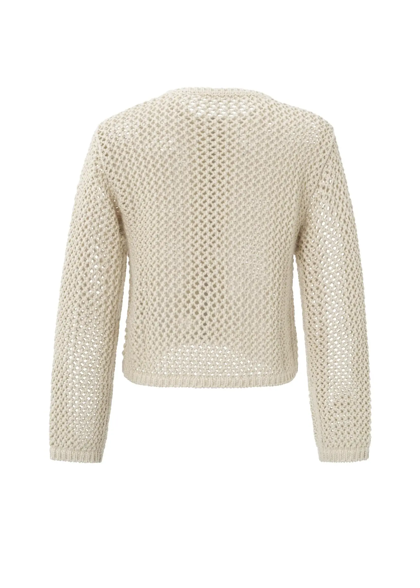 YAYA Yaya - Mesh Stitch Cardigan with Zipper