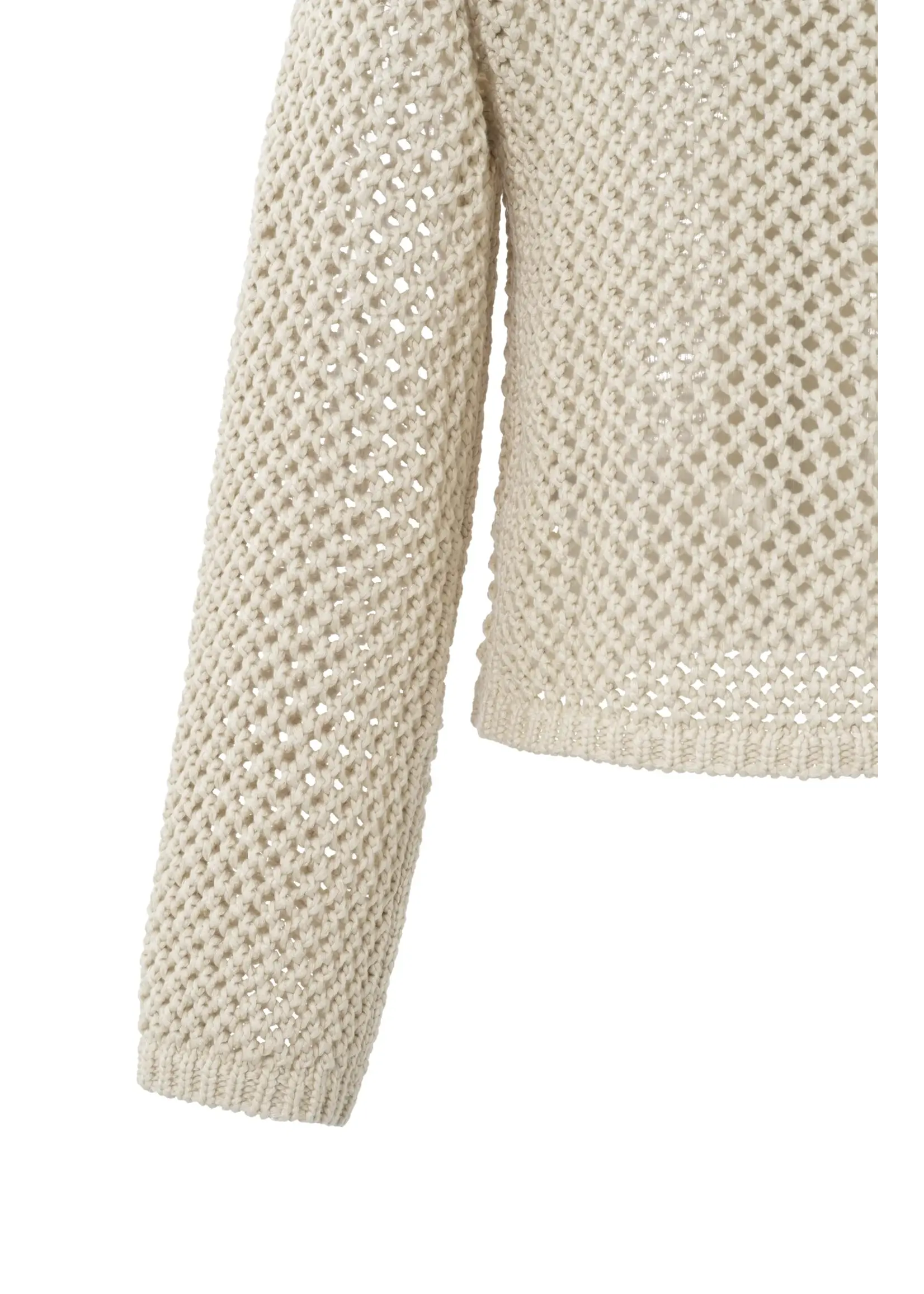 YAYA Yaya - Mesh Stitch Cardigan with Zipper