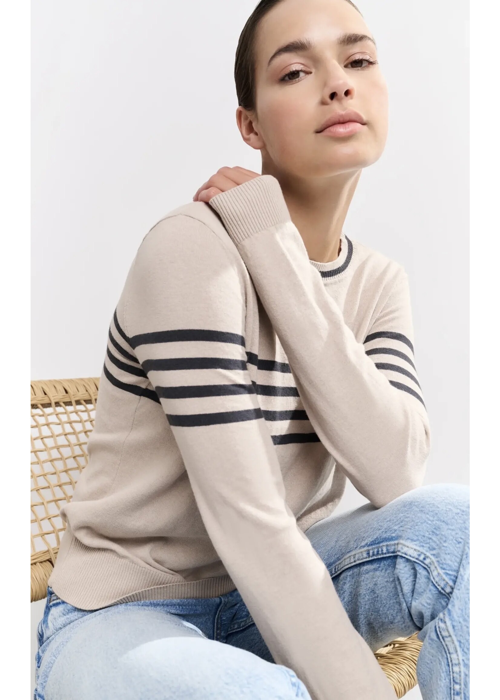 YAYA Yaya - Fine Knitted Stripe Sweater