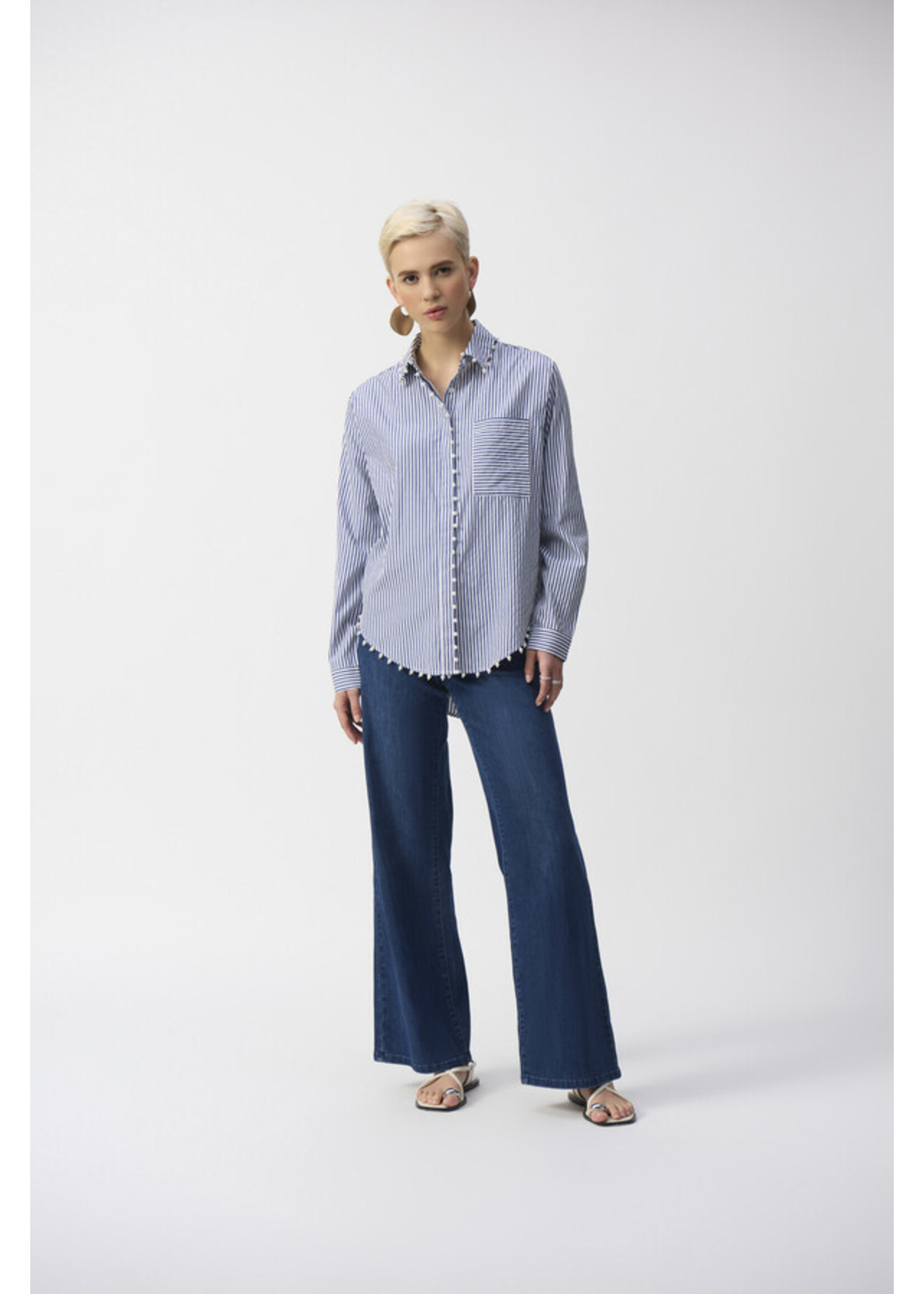 Joseph Ribkoff Joseph Ribkoff - Striped Casual Button Blouse Style 251942