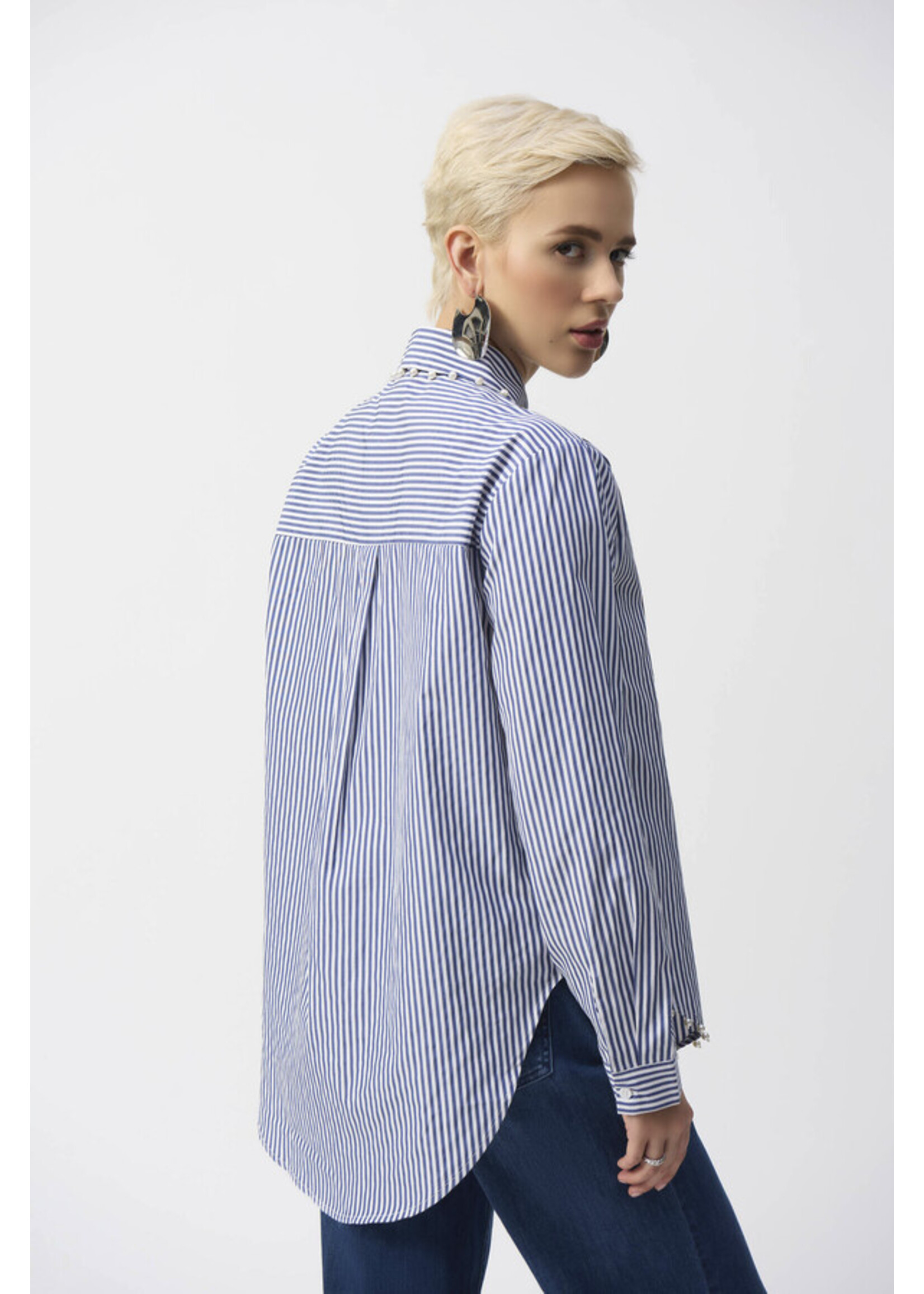 Joseph Ribkoff Joseph Ribkoff - Striped Casual Button Blouse Style 251942