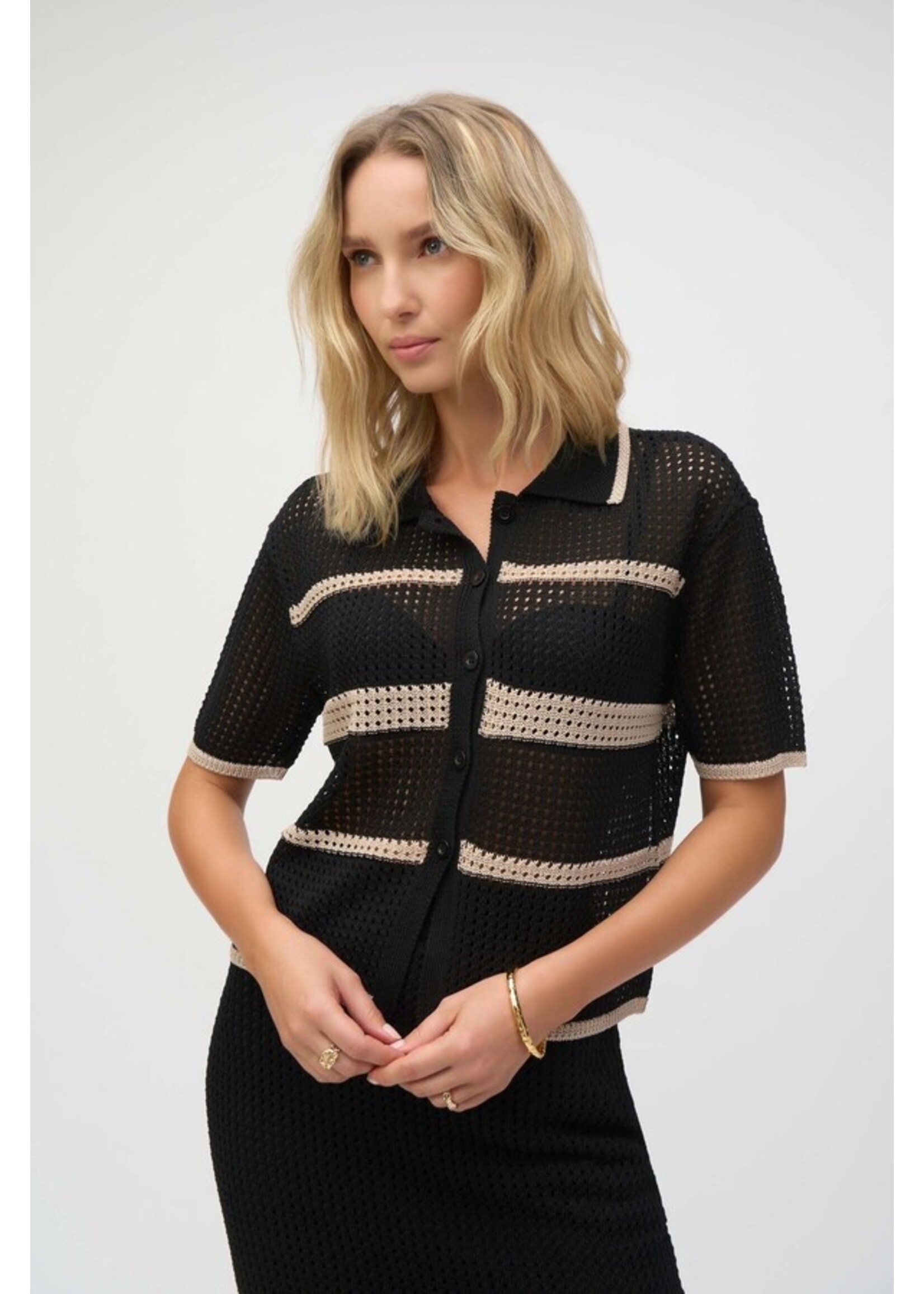 Joseph Ribkoff Joseph Ribkoff - Striped Cropped Casual Shirt Style 252924