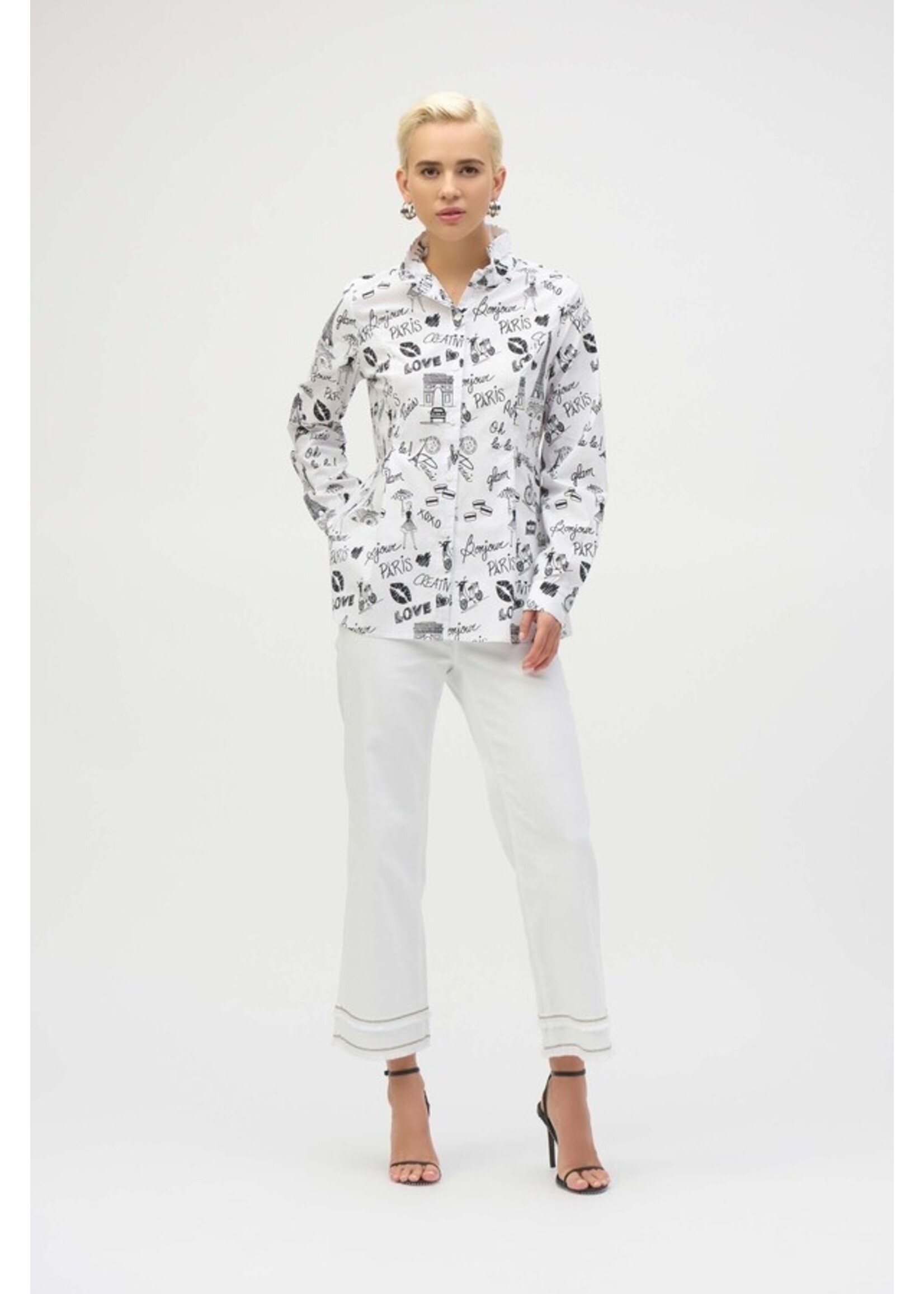 Joseph Ribkoff Joseph Ribkoff - Buttoned Graphic Casual Blouse Style 252929