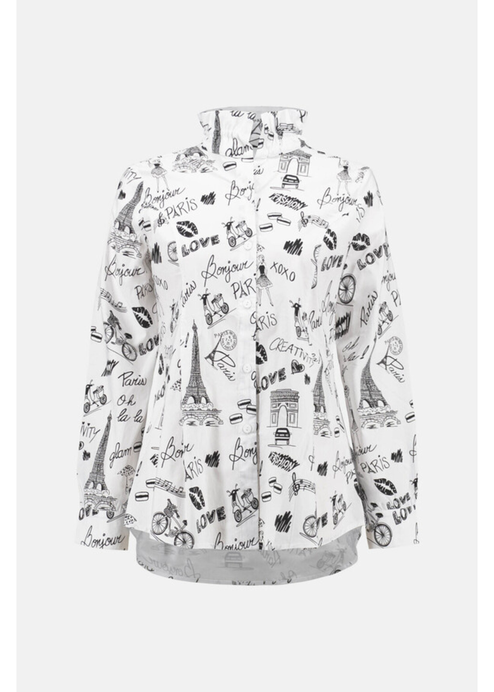 Joseph Ribkoff Joseph Ribkoff - Buttoned Graphic Casual Blouse Style 252929