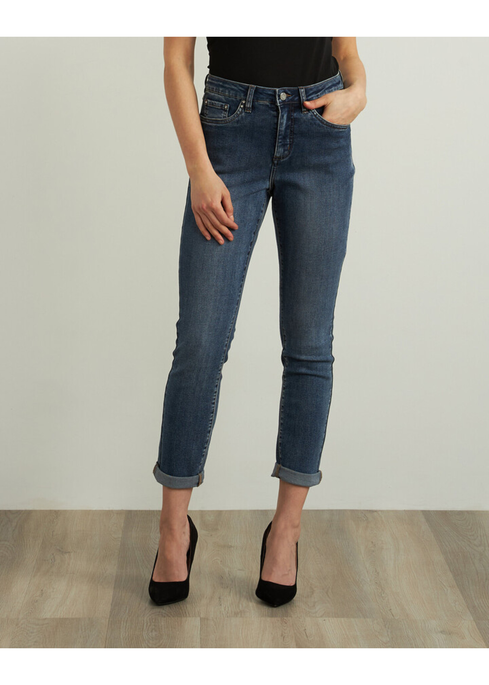 Joseph Ribkoff Joseph Ribkoff - Cropped Cuffed Jeans Style 213942S25