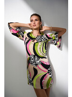Joseph Ribkoff Joseph Ribkoff - Satin Retro Print Dress Style 252183