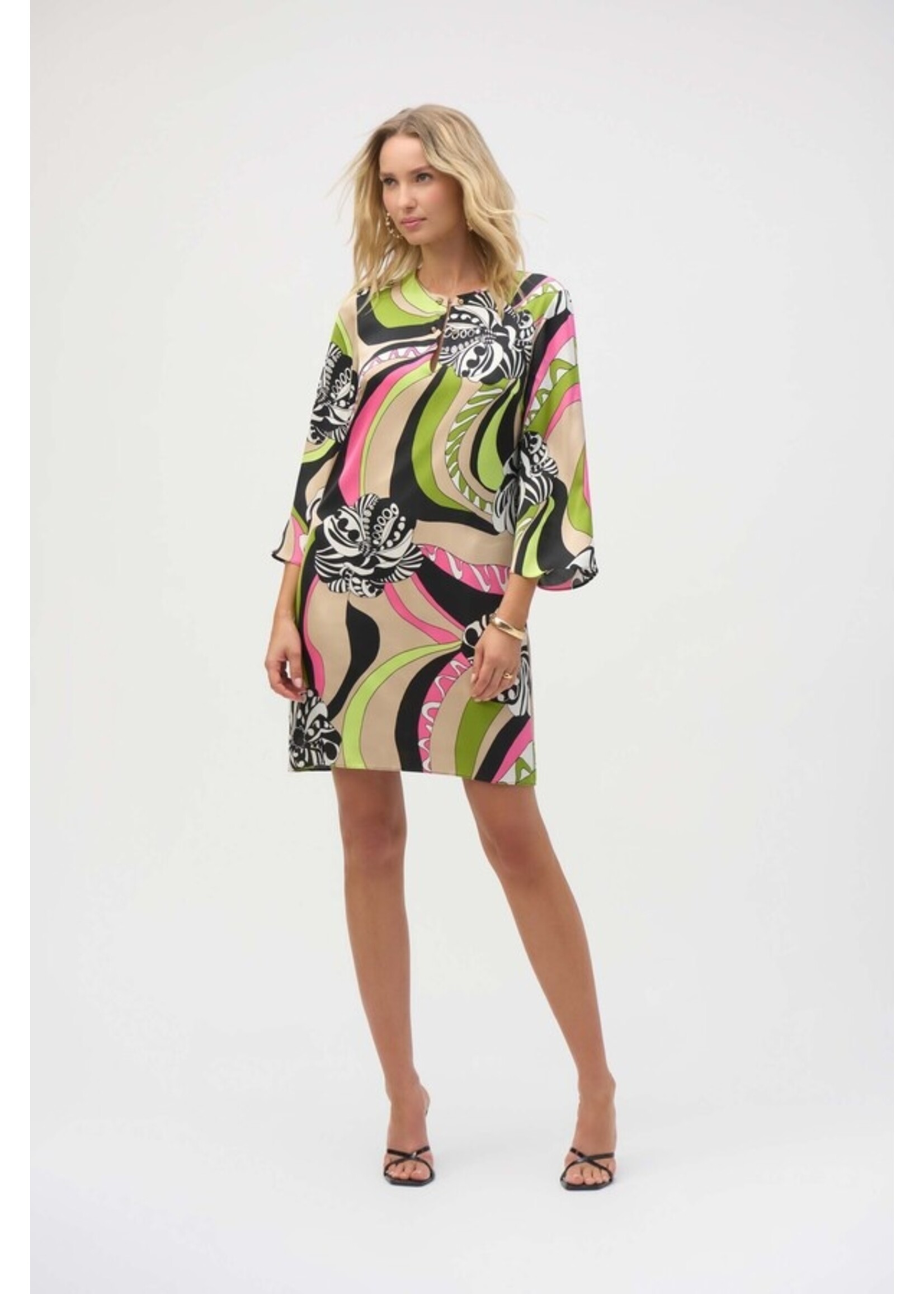 Joseph Ribkoff Joseph Ribkoff - Satin Retro Print Dress Style 252183