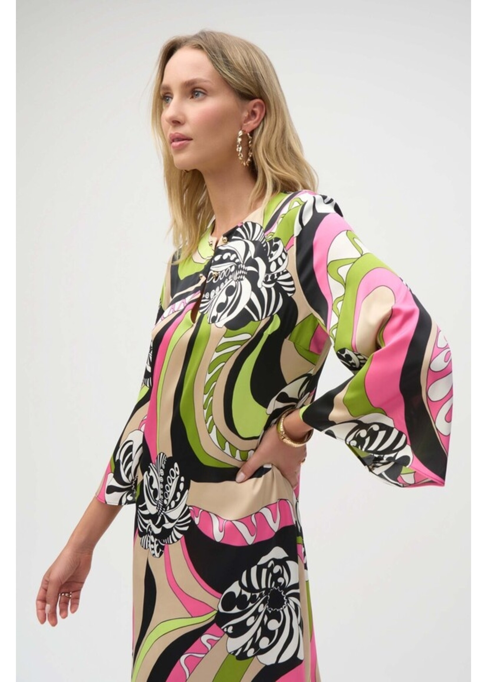 Joseph Ribkoff Joseph Ribkoff - Satin Retro Print Dress Style 252183