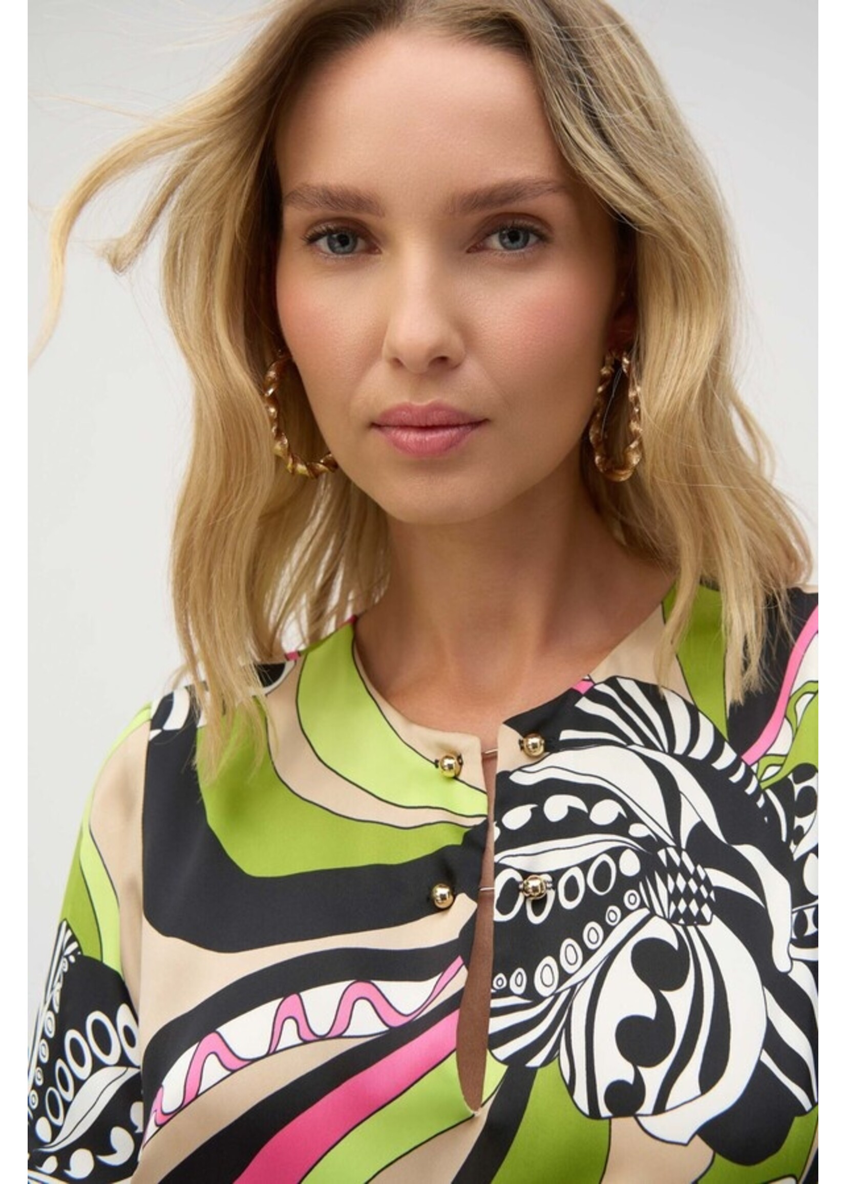 Joseph Ribkoff Joseph Ribkoff - Satin Retro Print Dress Style 252183