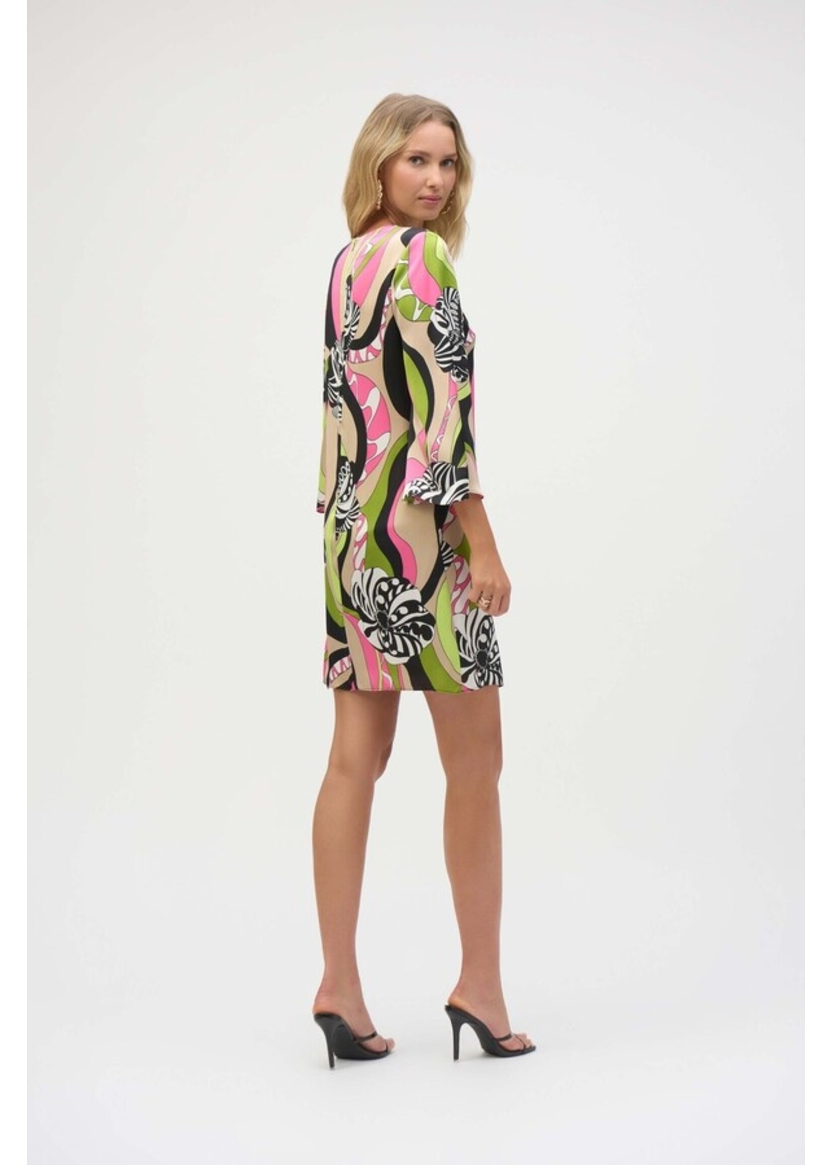 Joseph Ribkoff Joseph Ribkoff - Satin Retro Print Dress Style 252183