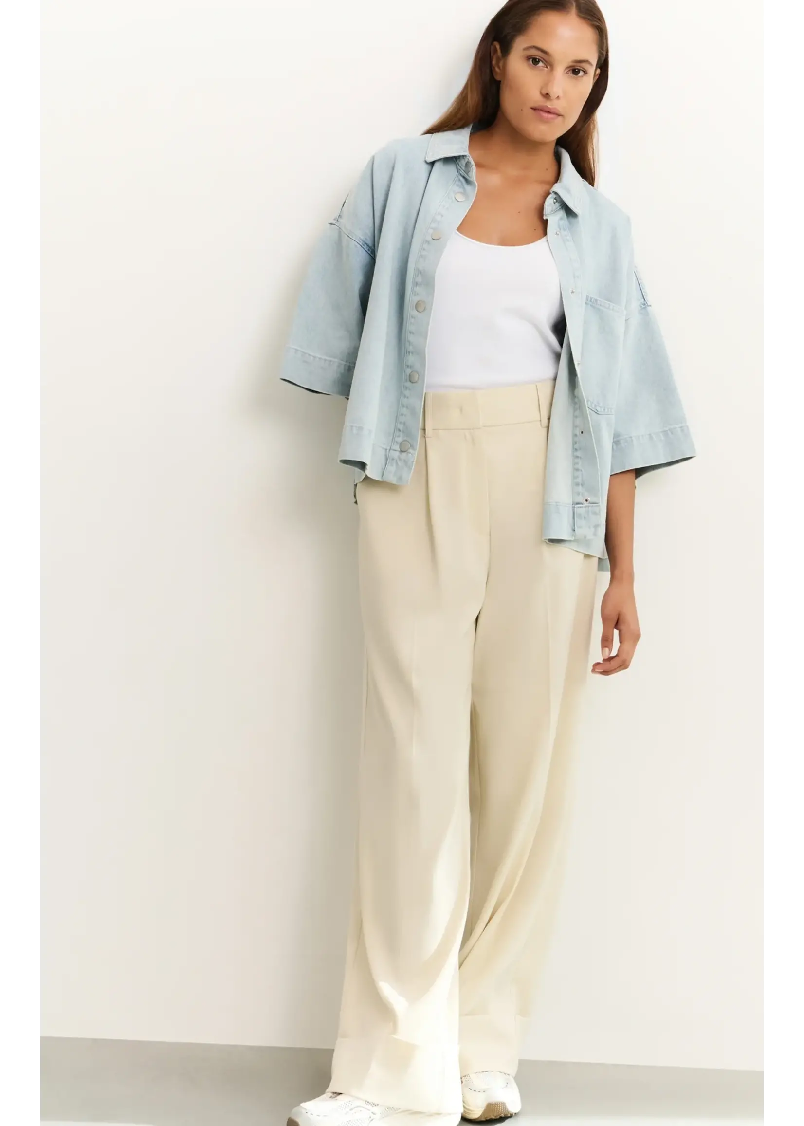 YAYA YAYA - Oversized Cropped Denim Jacket