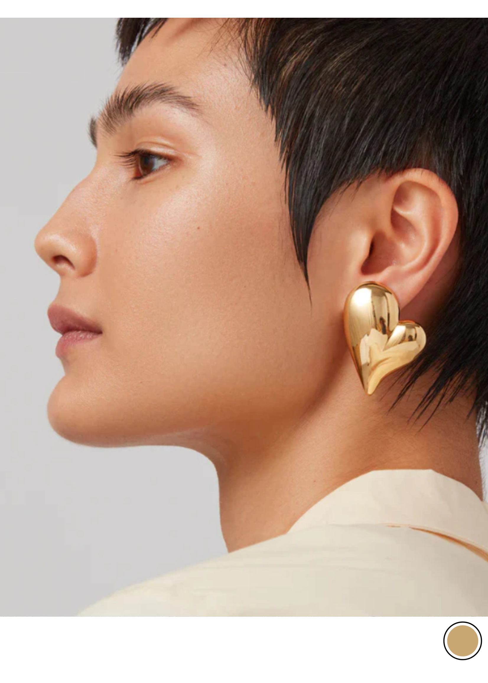 Jenny Bird Jenny Bird - Mega Art Heart Button Earrings