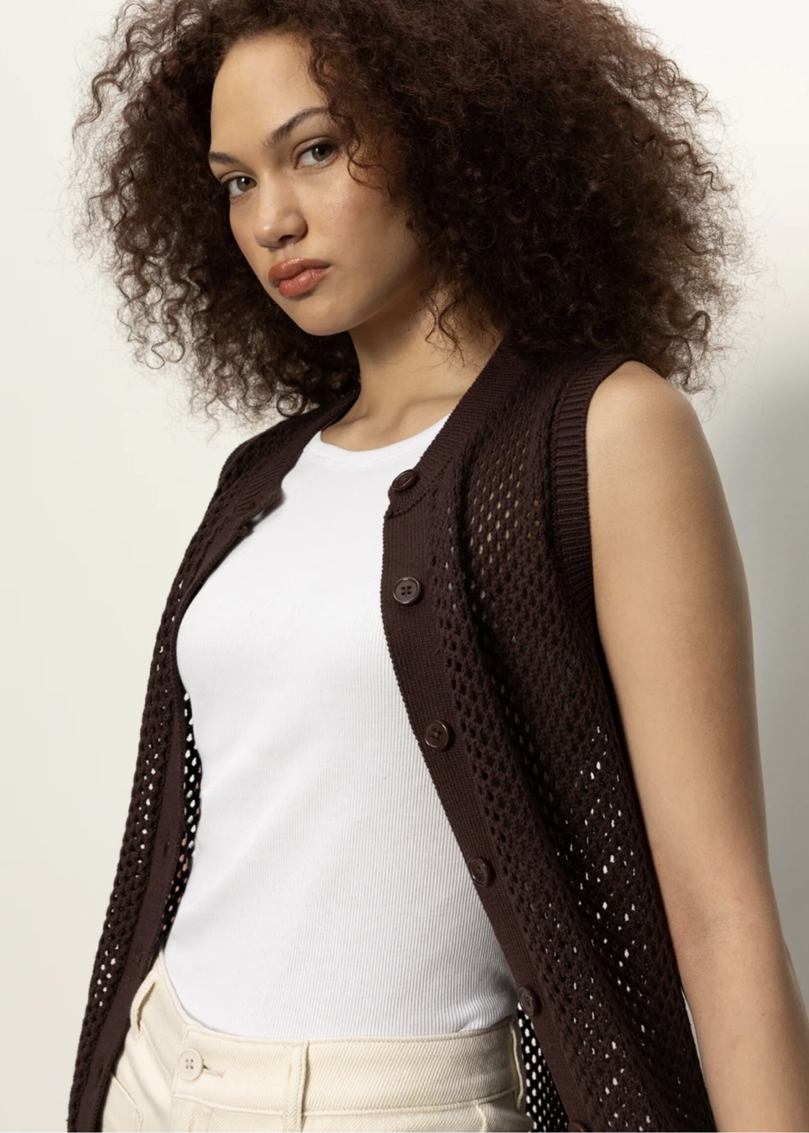 Sanctuary Sanctuary - Long Openwork Vest