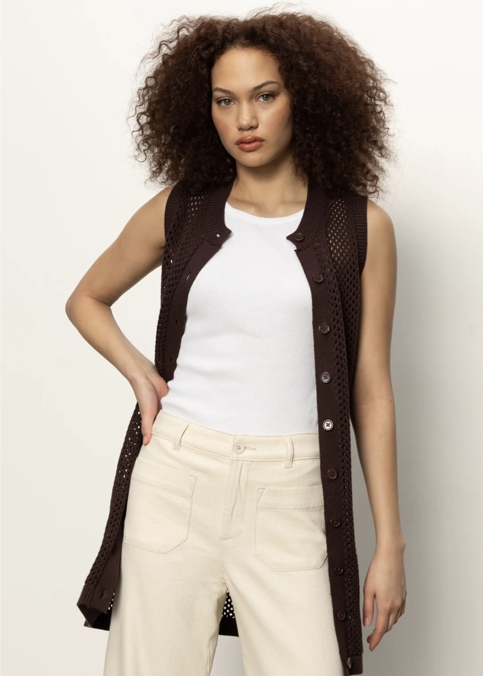 Sanctuary Sanctuary - Long Openwork Vest