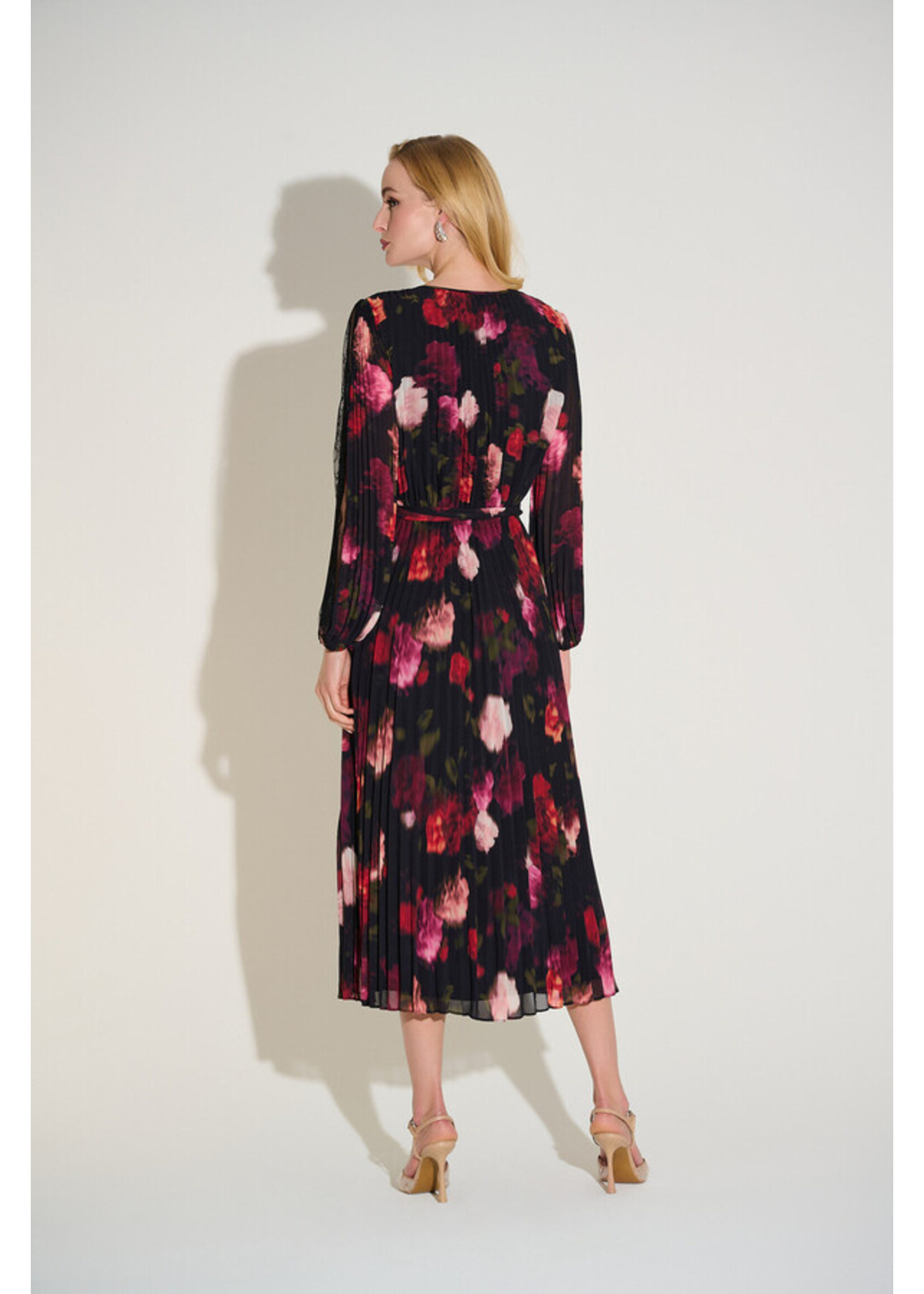Joseph Ribkoff Joseph Ribkoff - Floral Long Puff Sleeve Dress Style 253774