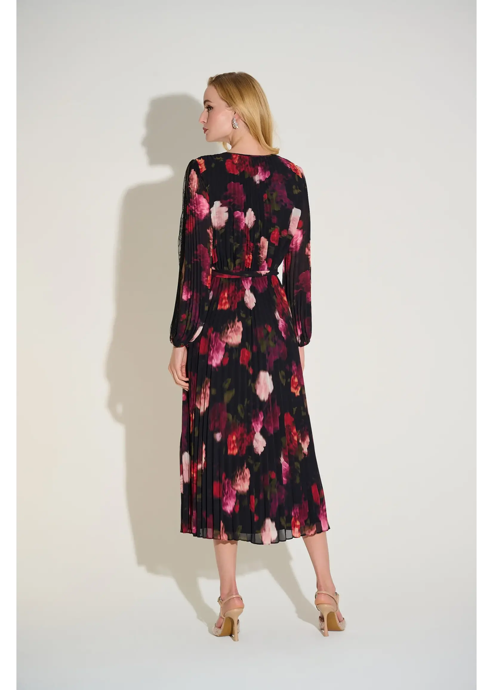 Joseph Ribkoff Joseph Ribkoff - Floral Long Puff Sleeve Dress Style 253774