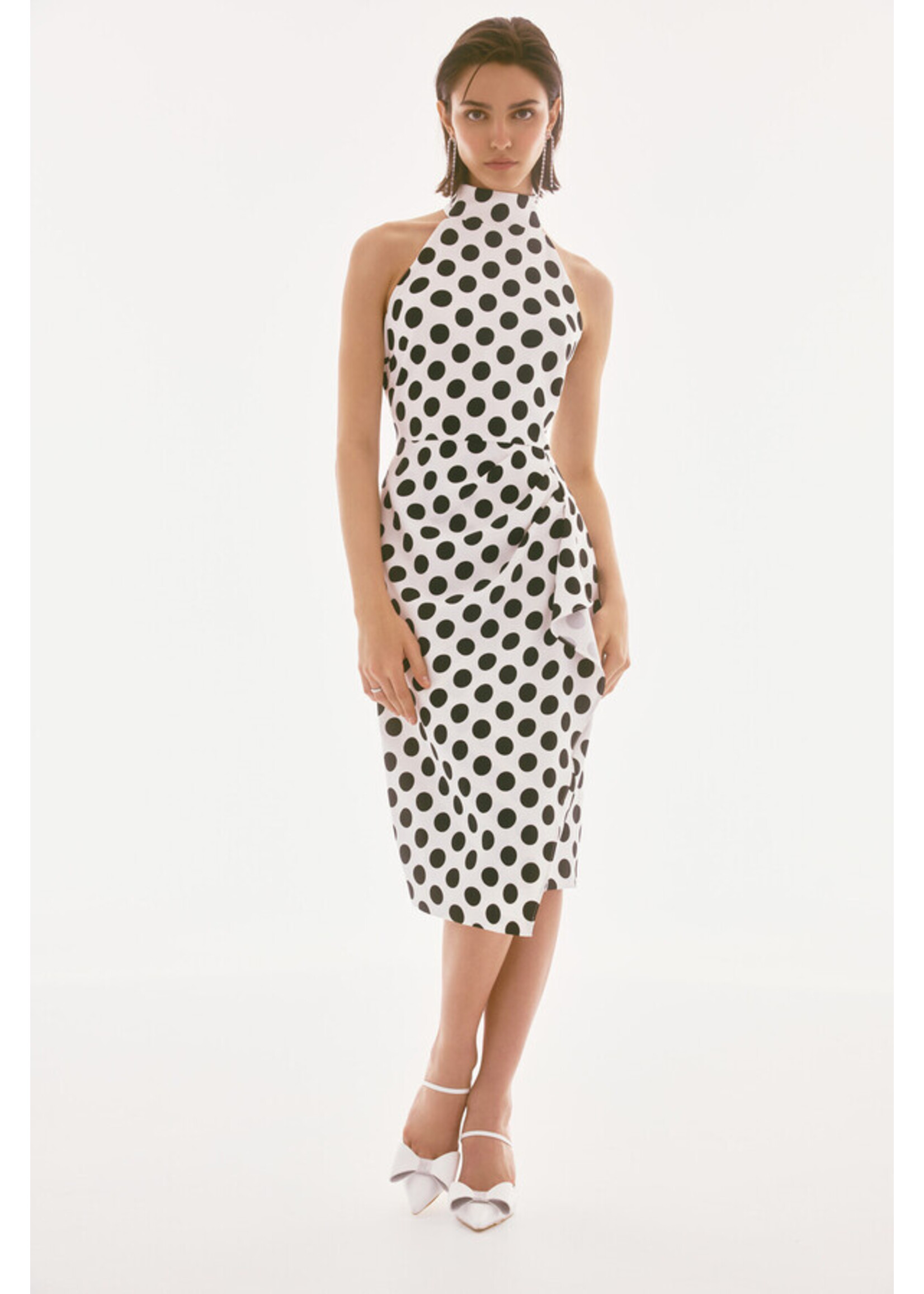 Joseph Ribkoff Joseph Ribkoff - Polka-Dot Halter Wrap Dress Style 251759