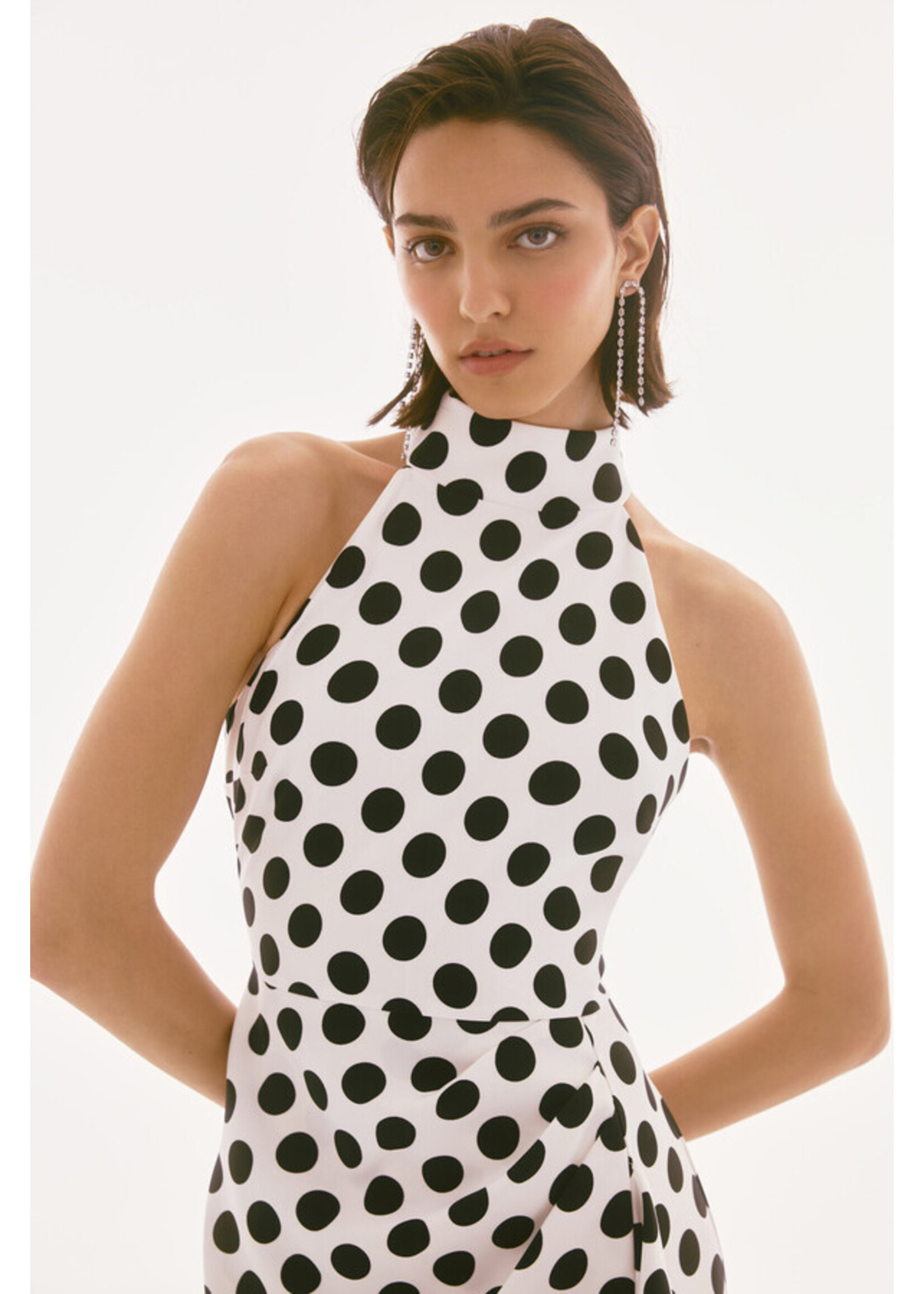 Joseph Ribkoff Joseph Ribkoff - Polka-Dot Halter Wrap Dress Style 251759