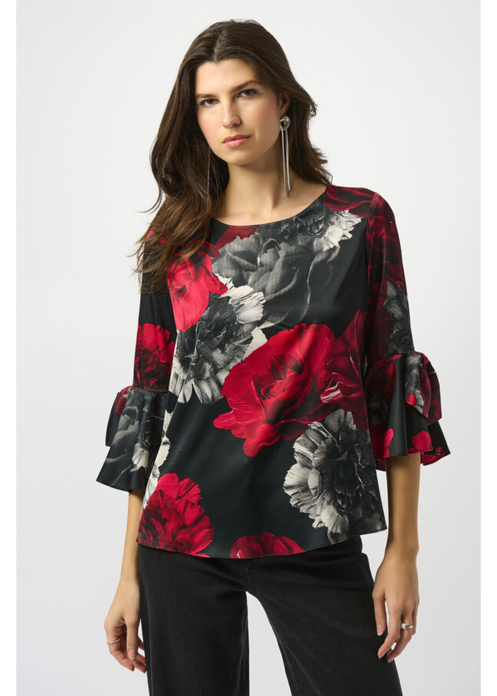 Joseph Ribkoff Joseph Ribkoff - Floral Flare-Sleeve Blouse Style 253299