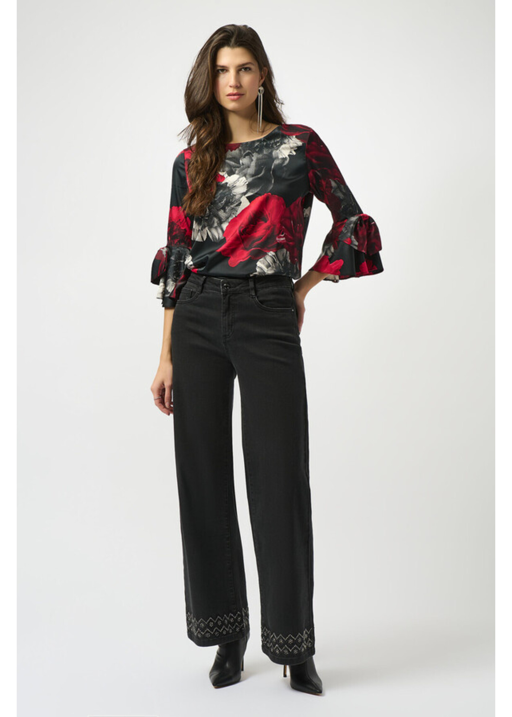 Joseph Ribkoff Joseph Ribkoff - Floral Flare-Sleeve Blouse Style 253299