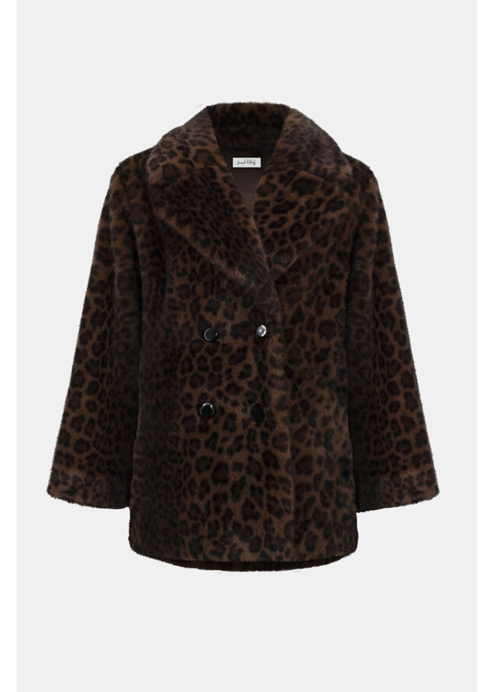 Joseph Ribkoff Joseph Ribkoff - Leopard Print Faux Fur Coat Style 253937