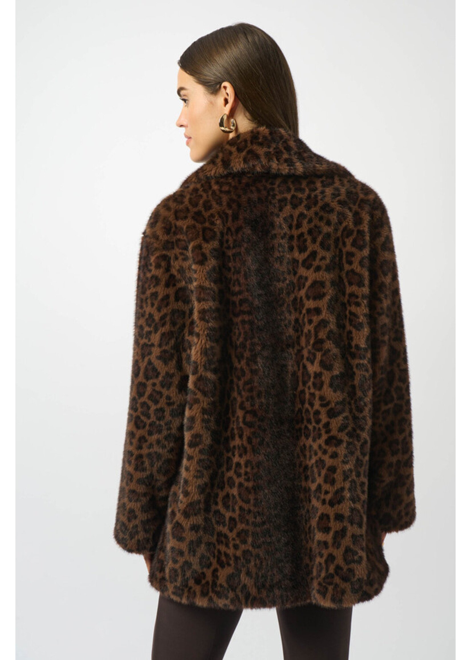 Joseph Ribkoff Joseph Ribkoff - Leopard Print Faux Fur Coat Style 253937