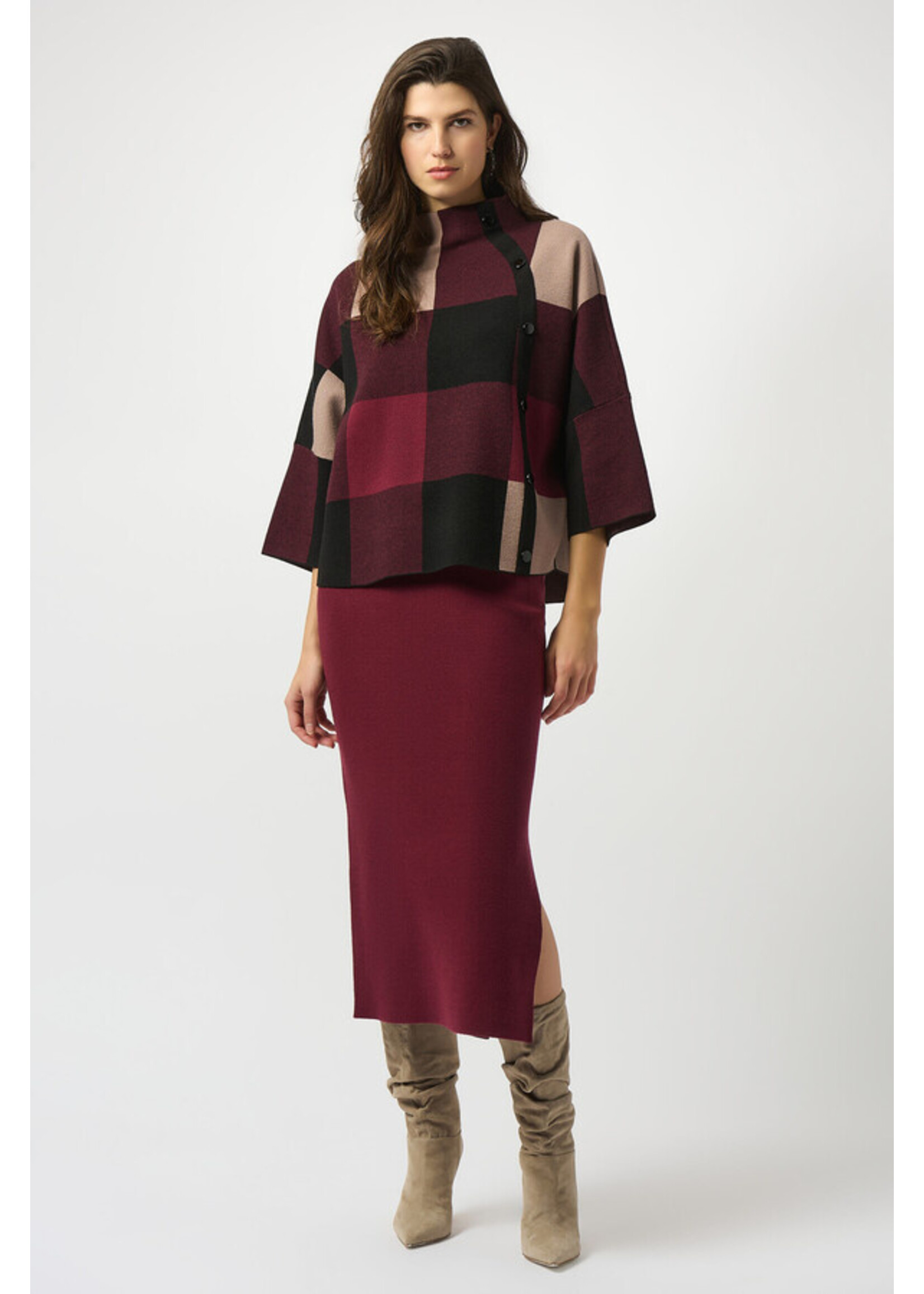 Joseph Ribkoff Joseph Ribkoff - Plaid Jacquard Sweater Knit Plaid 243948