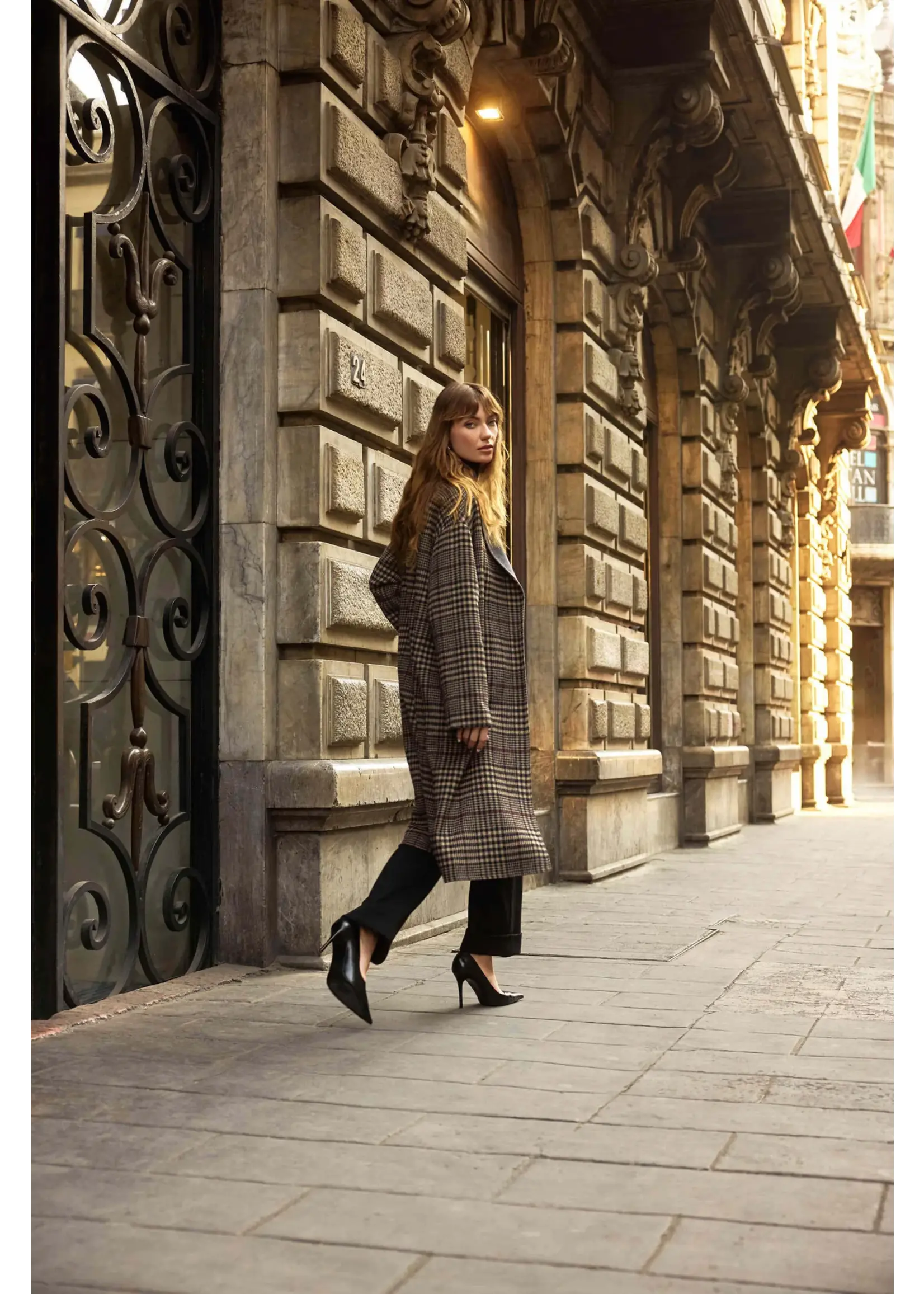 Joseph Ribkoff Joseph Ribkoff - Plaid Long Overcoat Style 253946