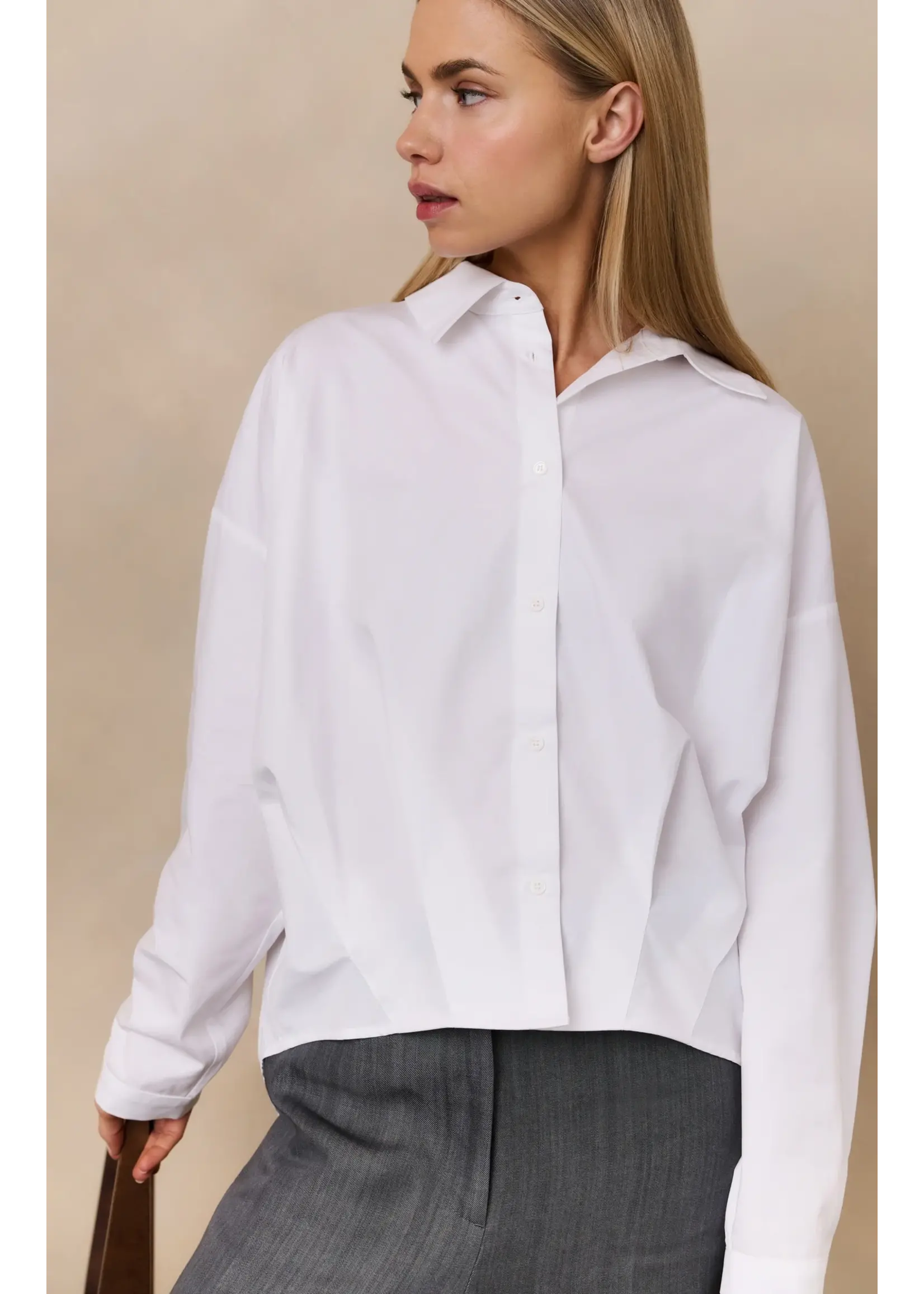 YAYA YAYA - Poplin Blouse With Front Pleat