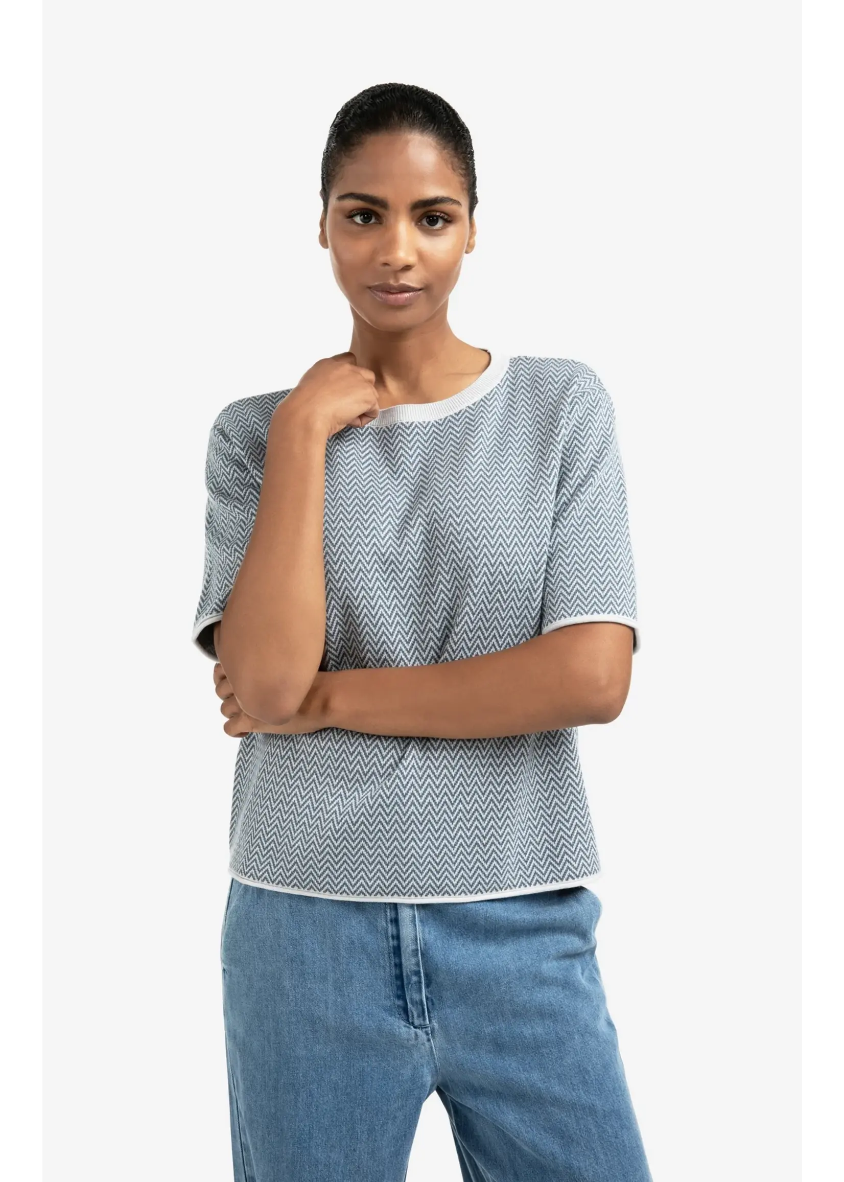 YAYA YAYA - Jacquard Knitted T-shirt
