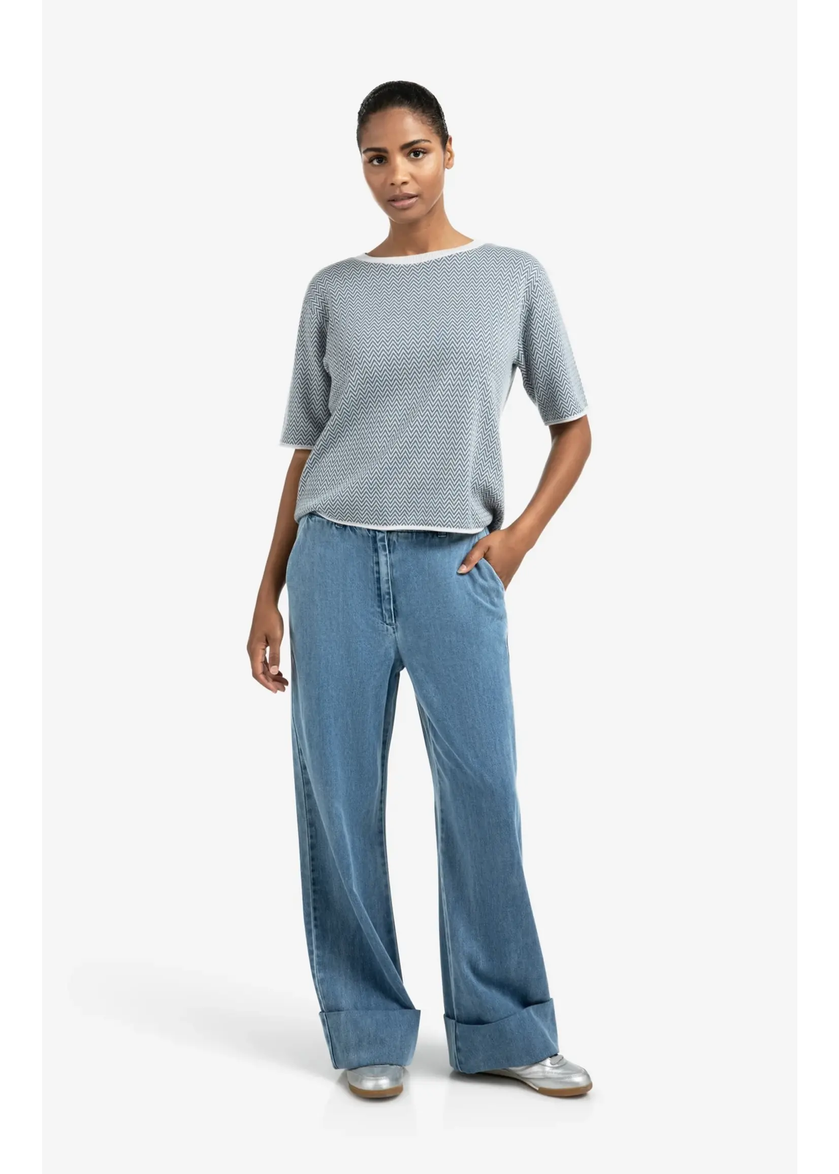 YAYA YAYA - Jacquard Knitted T-shirt