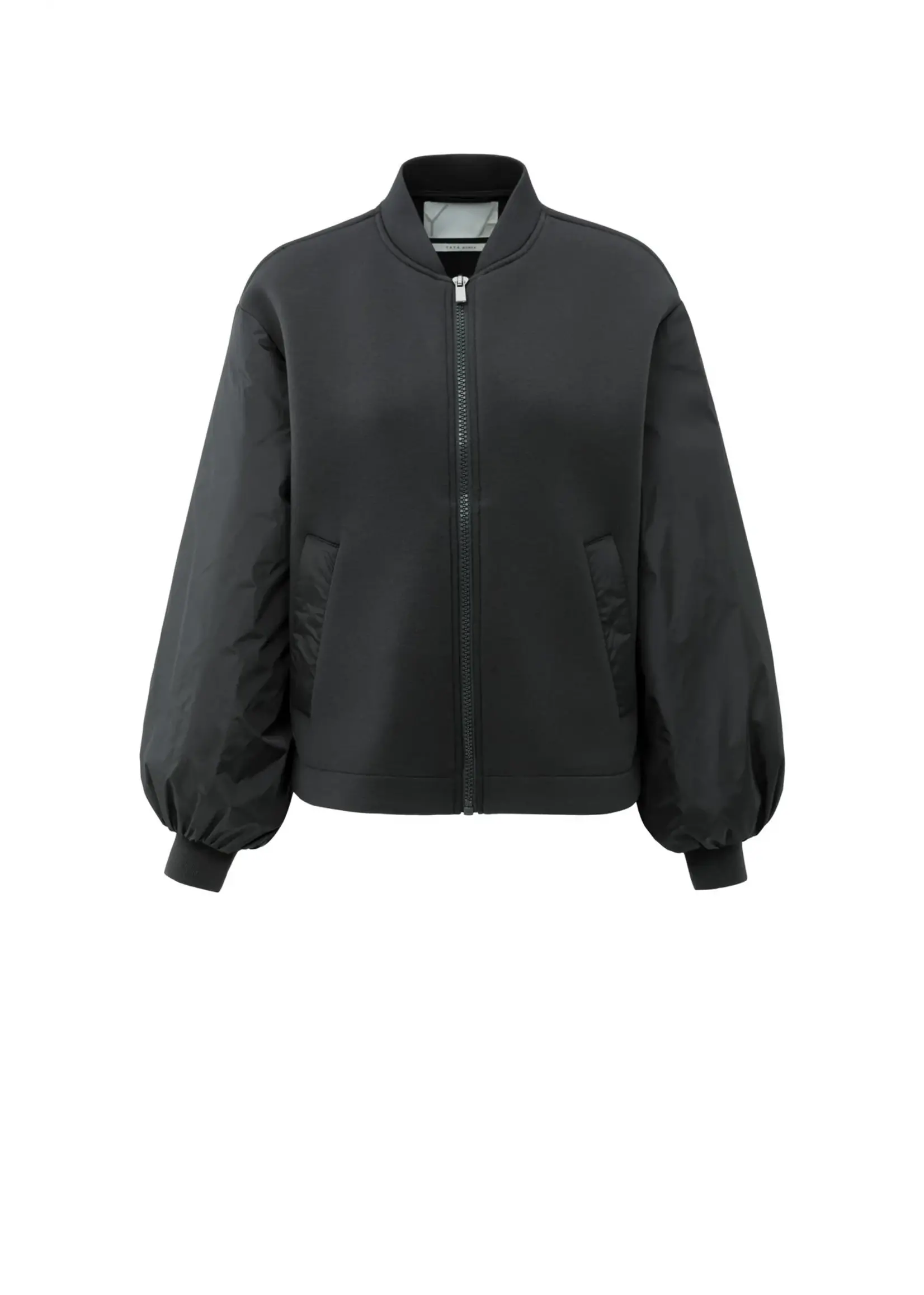 YAYA YAYA - Fleece Bomber Jacket With Nylon Sleeves