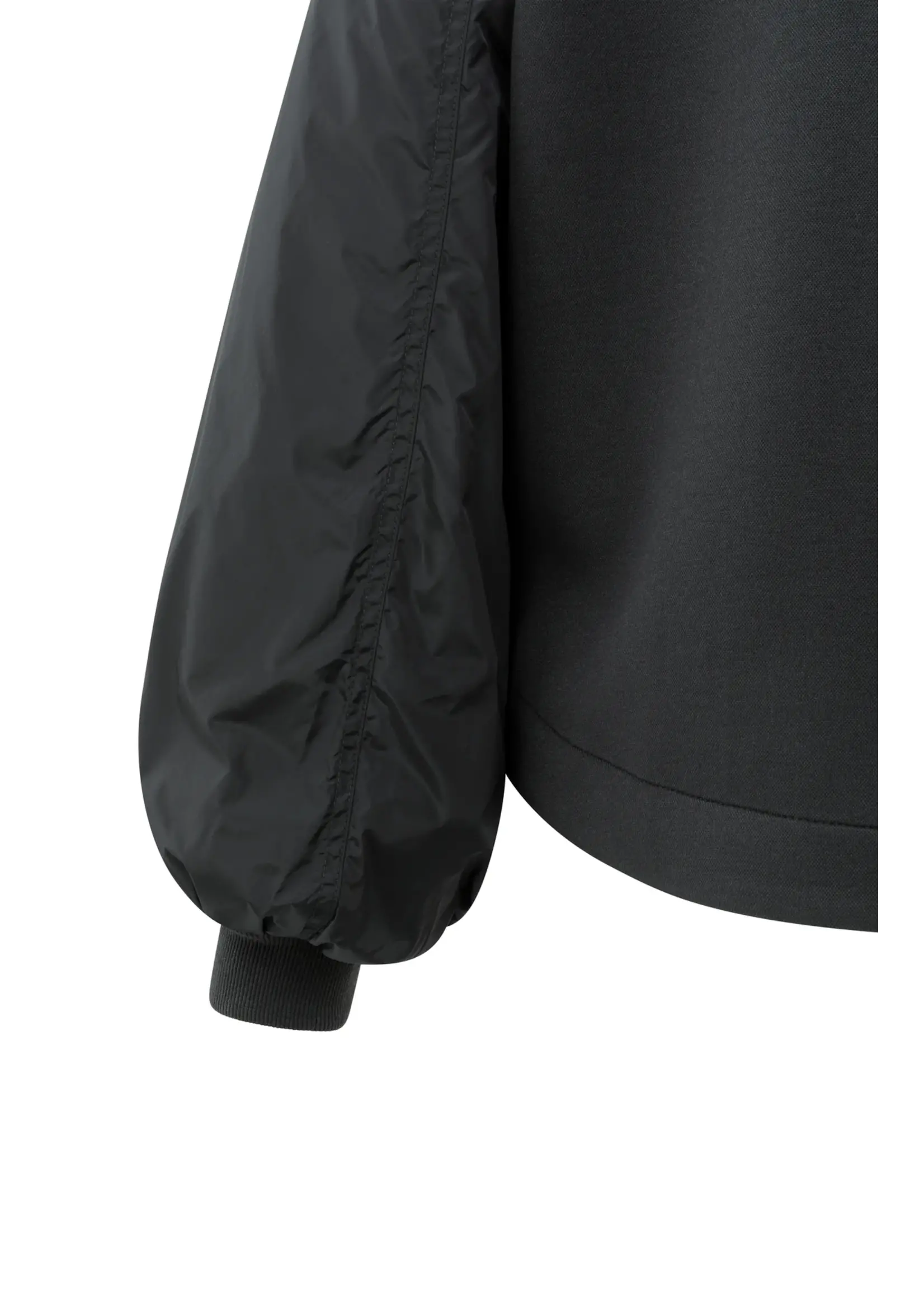 YAYA YAYA - Fleece Bomber Jacket With Nylon Sleeves