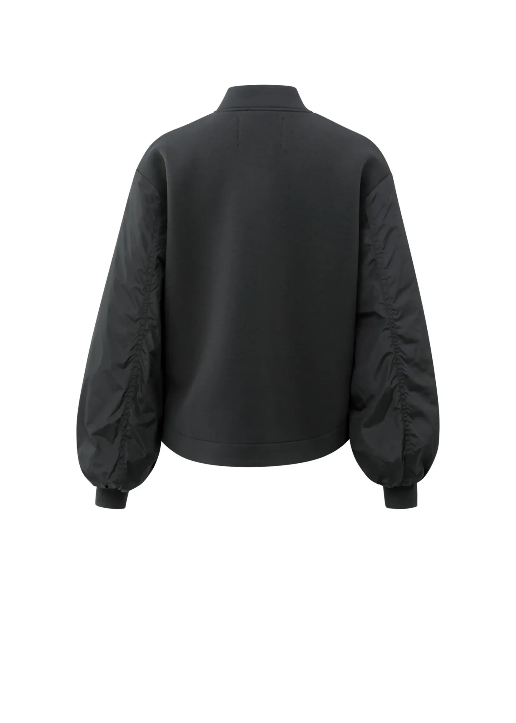 YAYA YAYA - Fleece Bomber Jacket With Nylon Sleeves